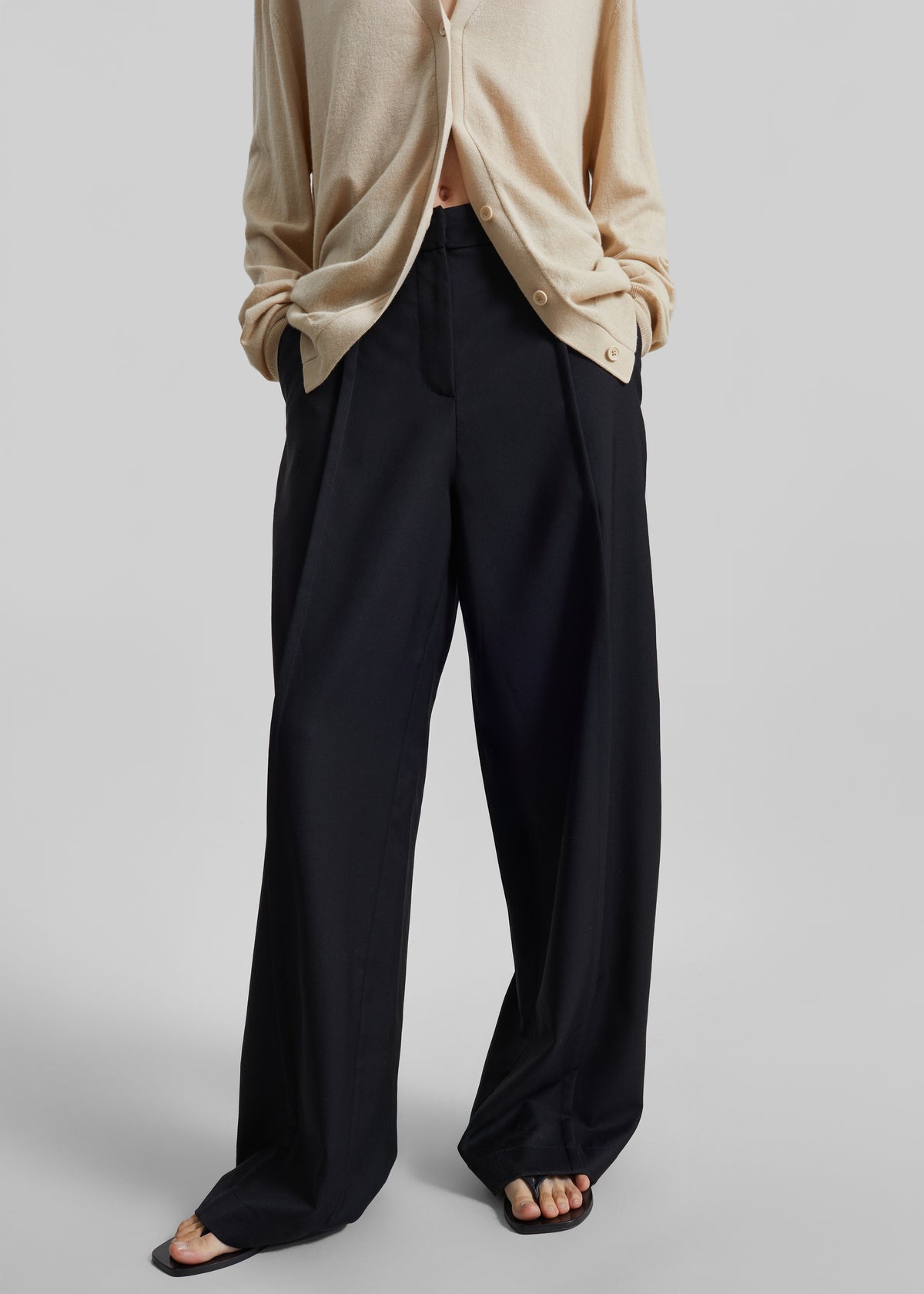 Brya Piped Trousers - Black - 4