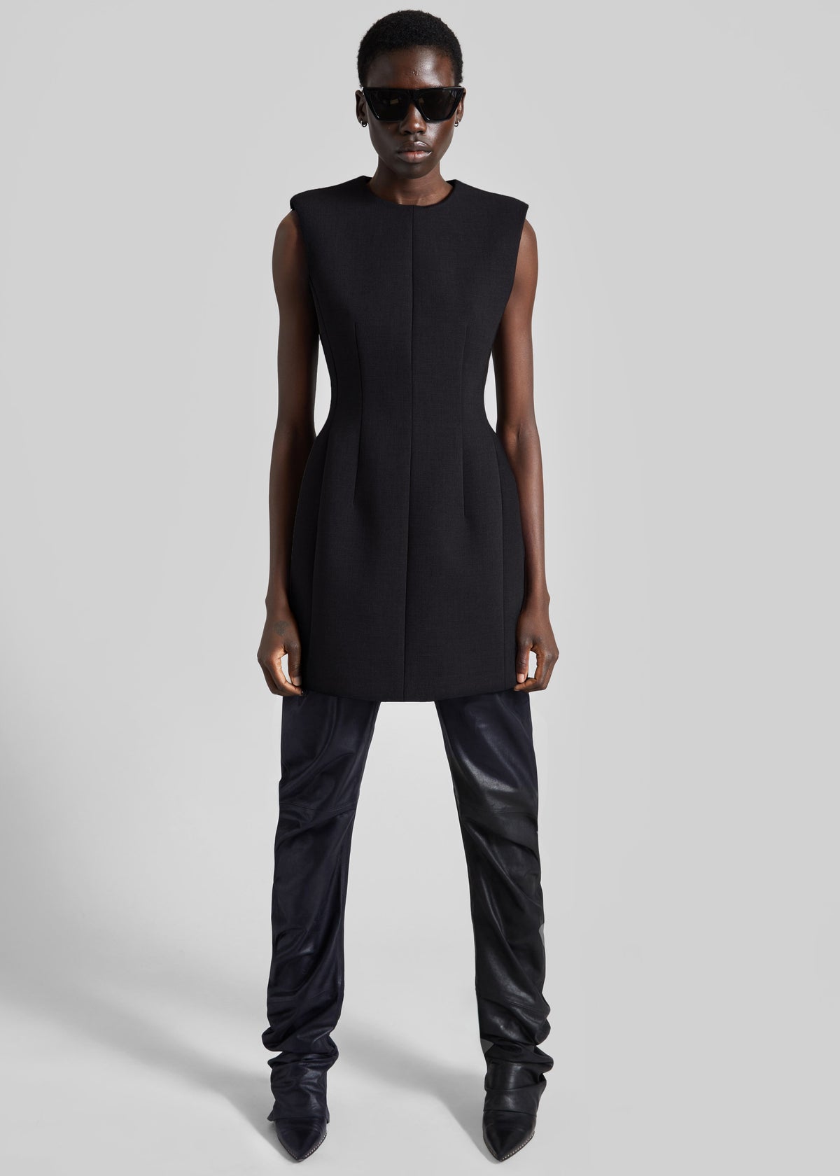Bryn Cinched Mini Dress - Black - 3