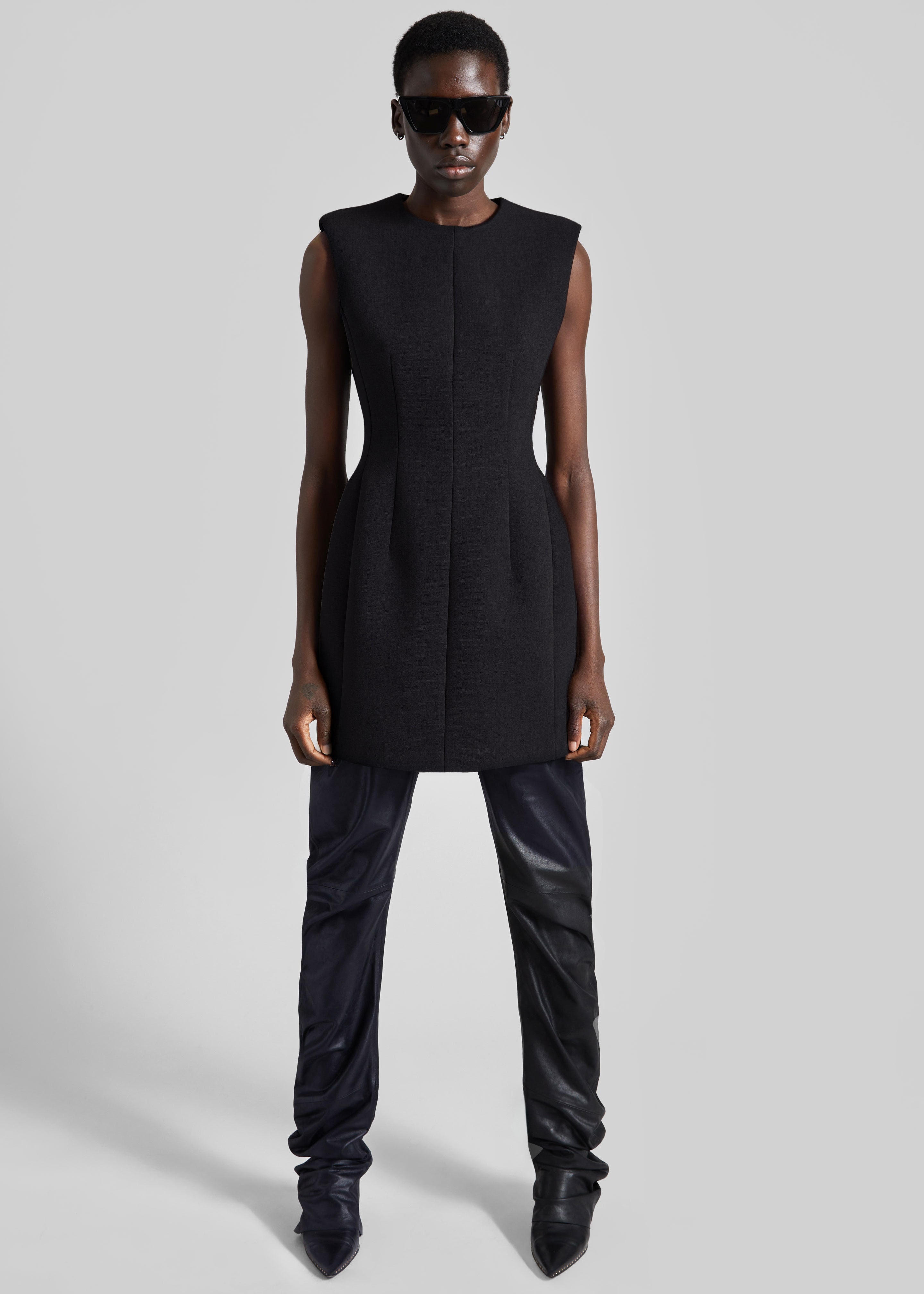 Bryn Cinched Mini Dress - Black - 3