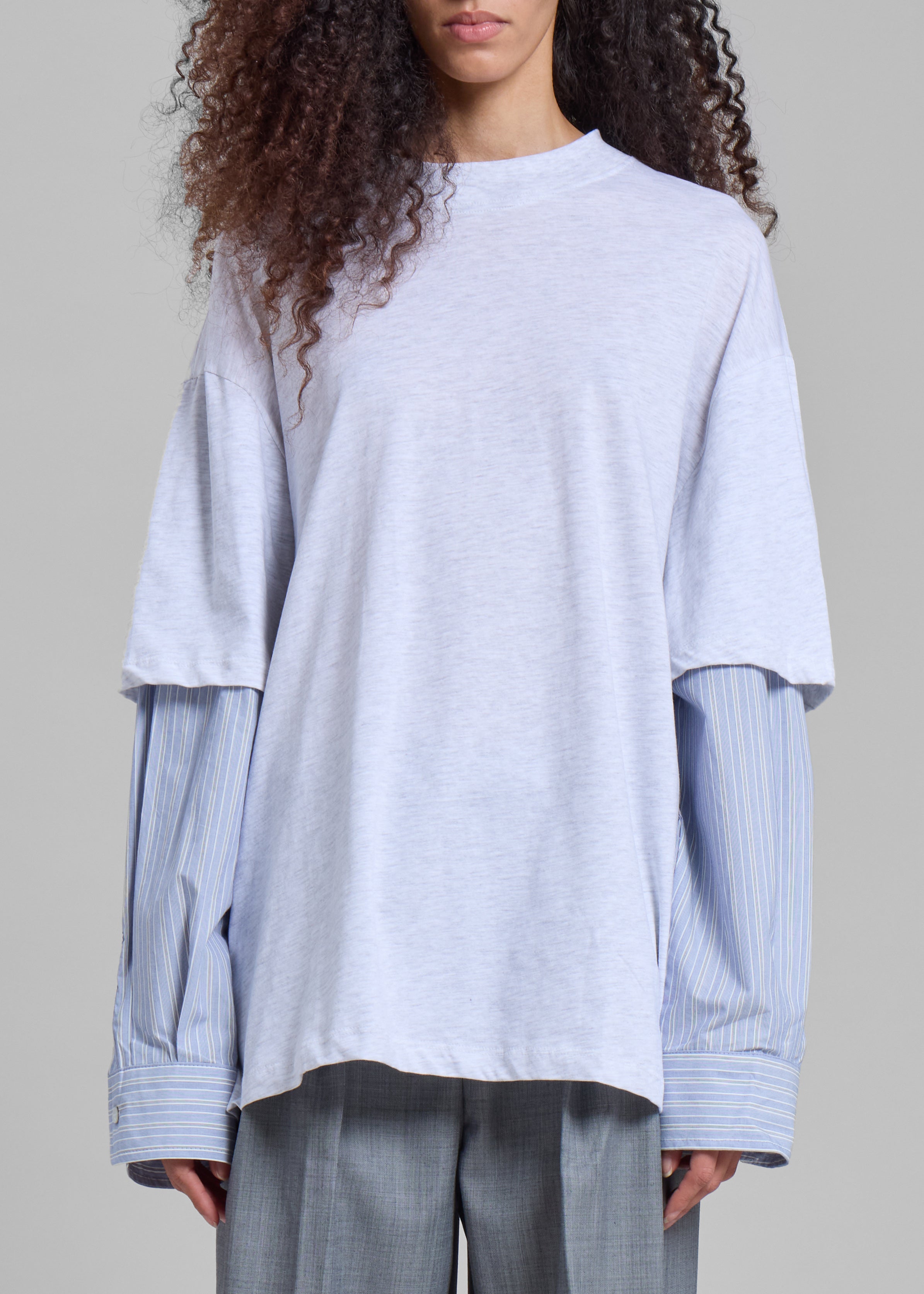 Bryton Layered Tee - Light Grey/Blue - 6