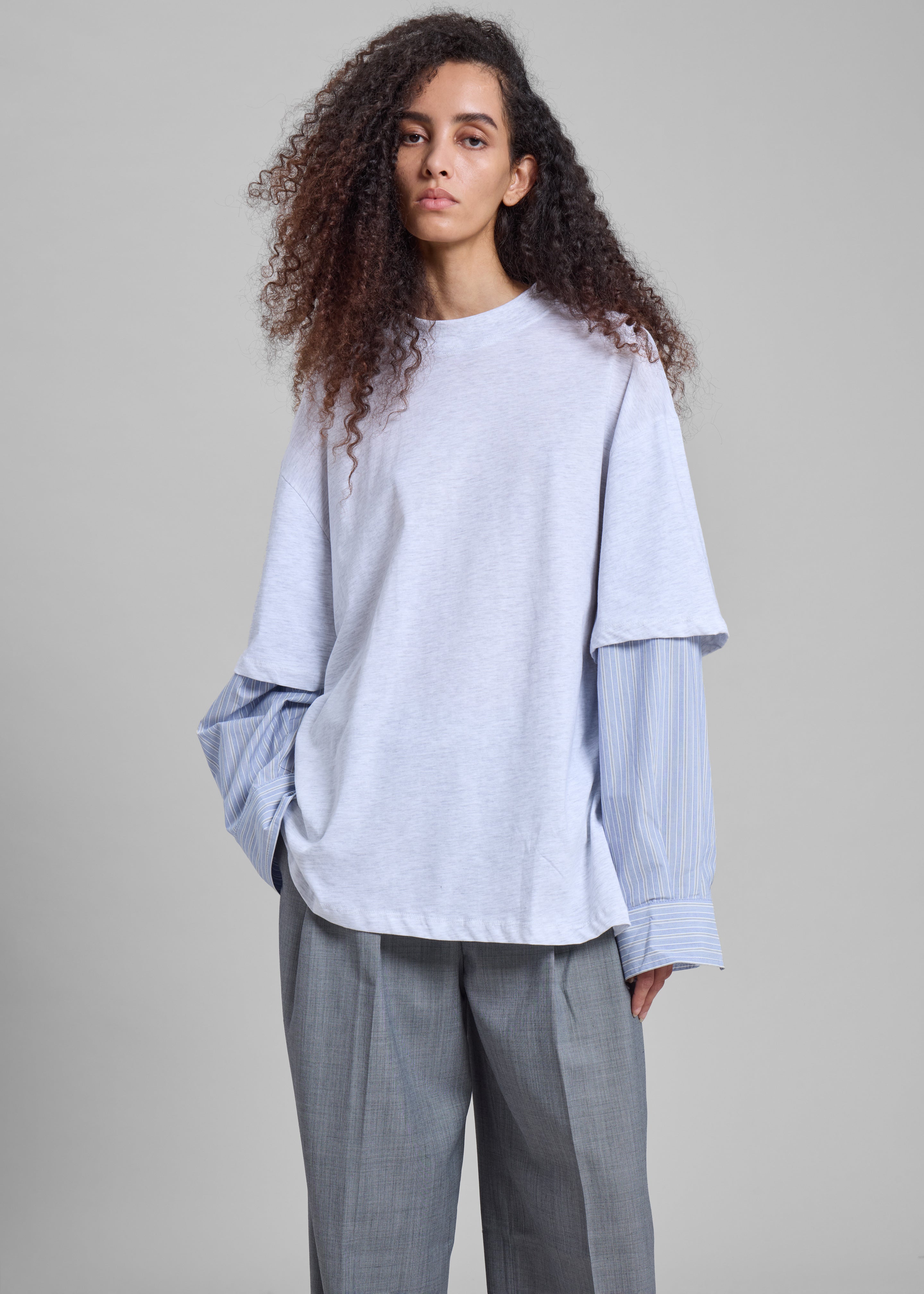 Bryton Layered Tee - Light Grey/Blue - 5