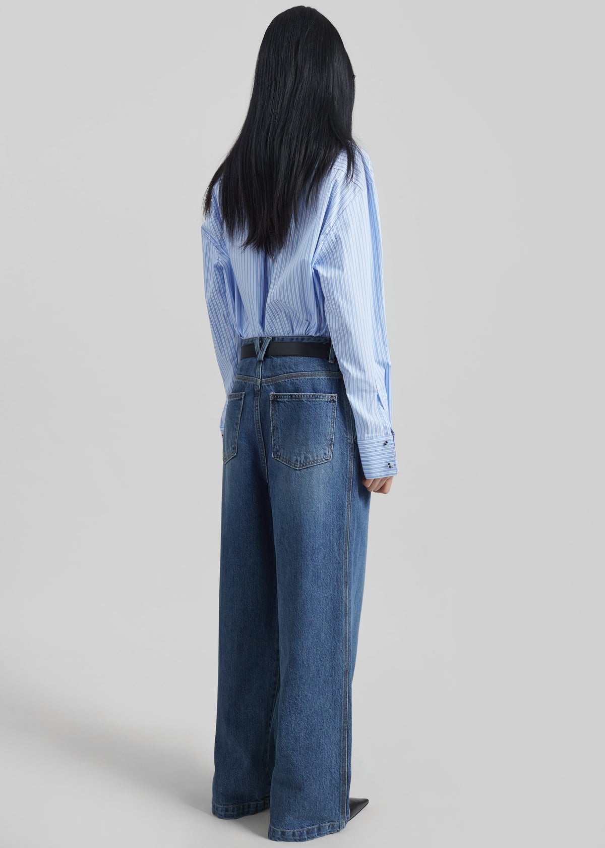 Buxton Pleated Wide Jeans - Medium Wash - 7