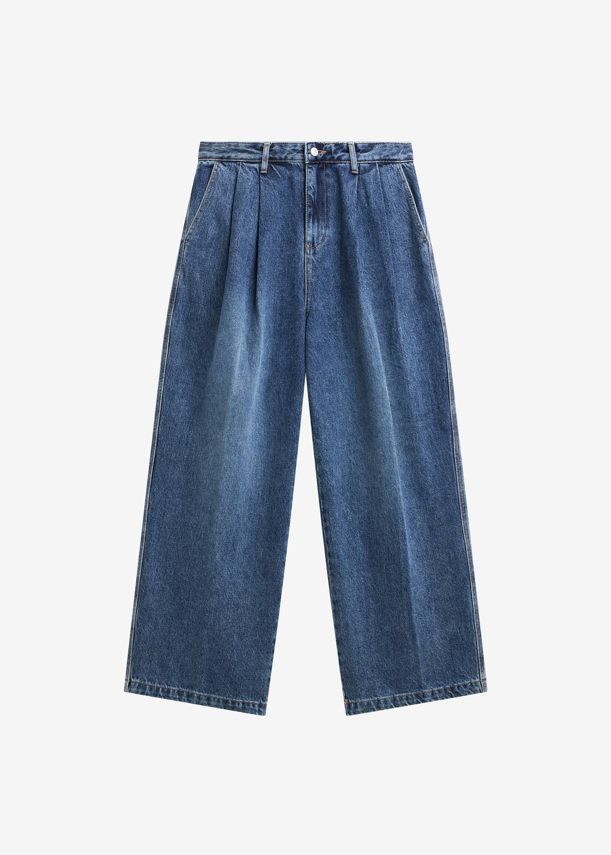 Buxton Pleated Wide Jeans - Medium Wash - 8