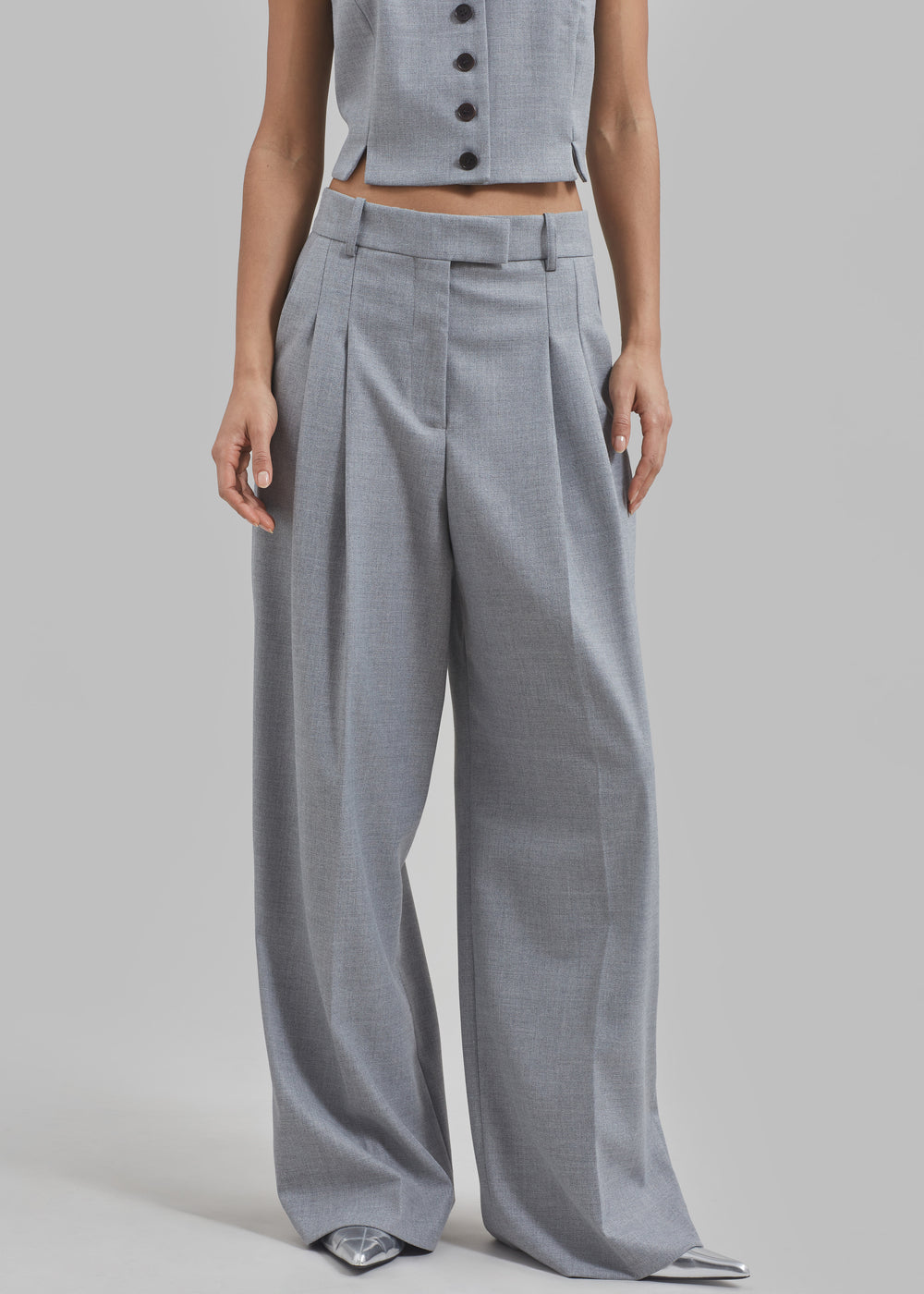 By Malene Birger Cymbaria Pants - Grey Melange - 1