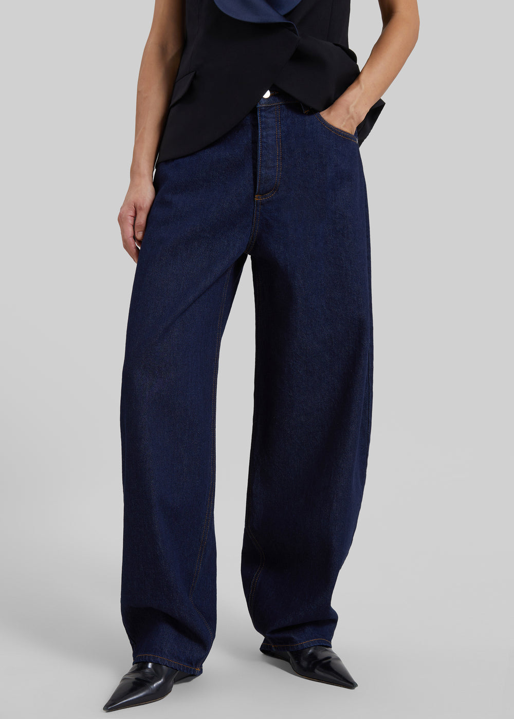 By Malene Birger Dallas Denim Pants - Dark Blue Rinsed - 1