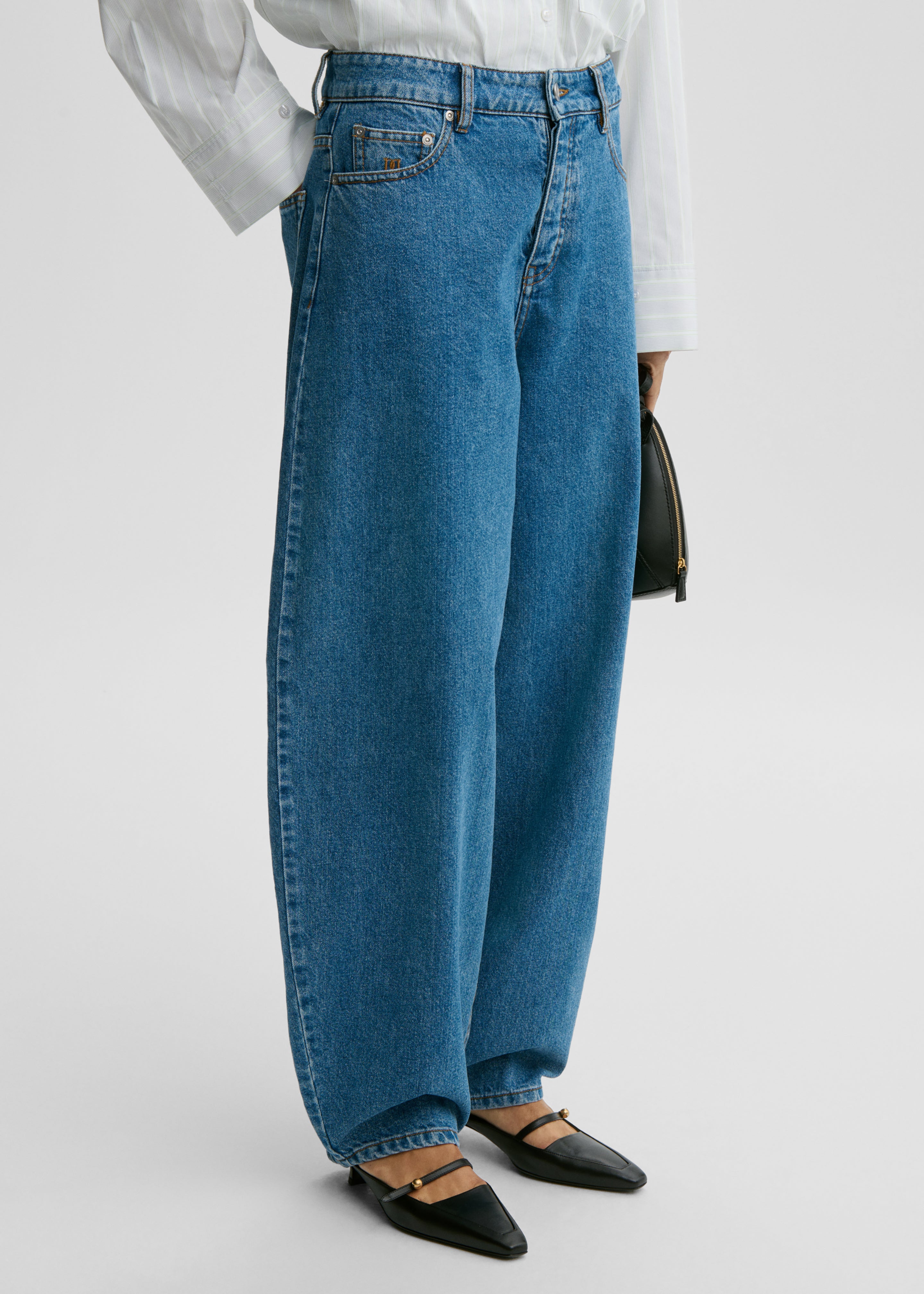 By Malene Birger Dallas Denim Pants - Mid Denim Blue - 4
