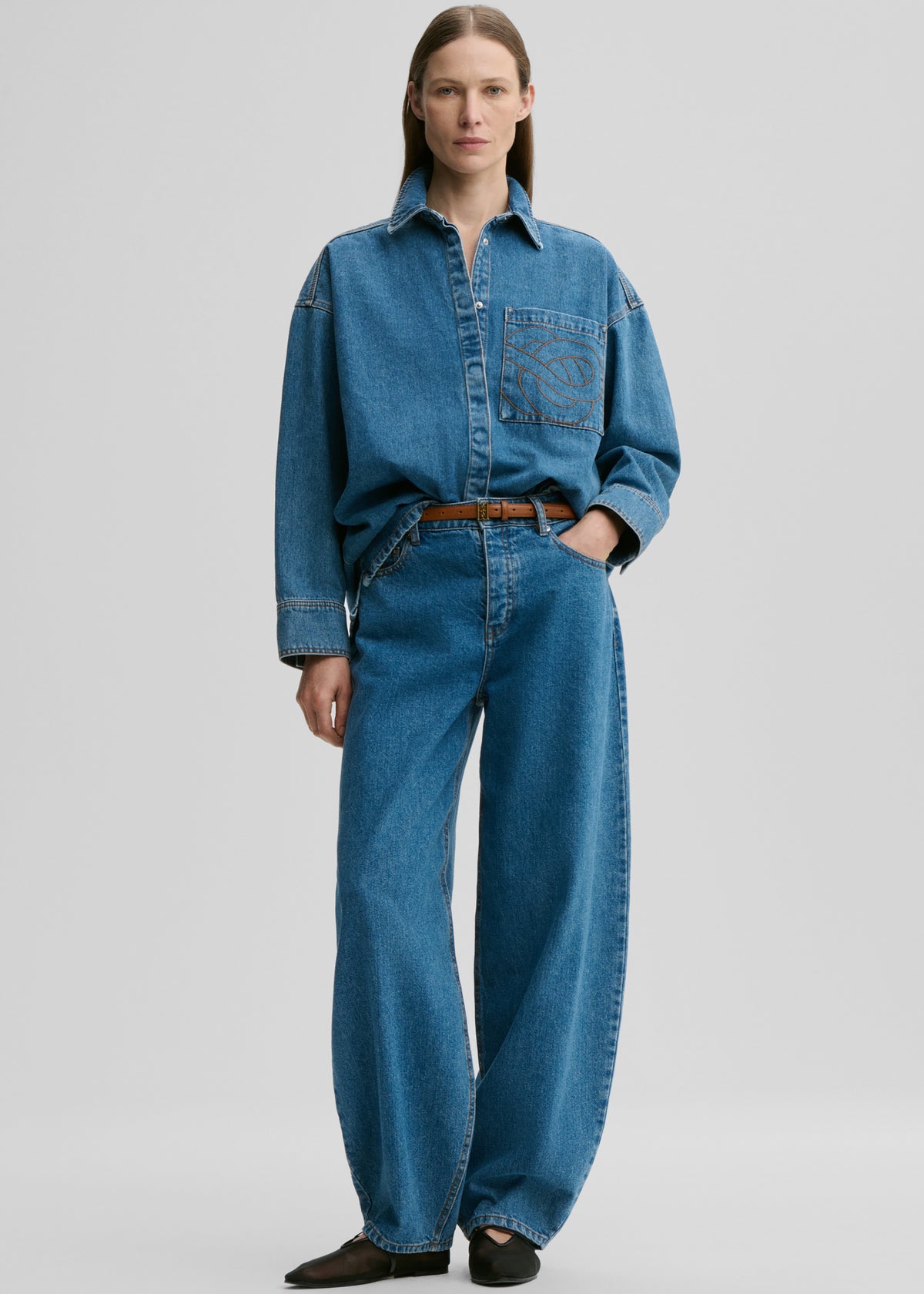 By Malene Birger Dallas Denim Pants - Mid Denim Blue - 3