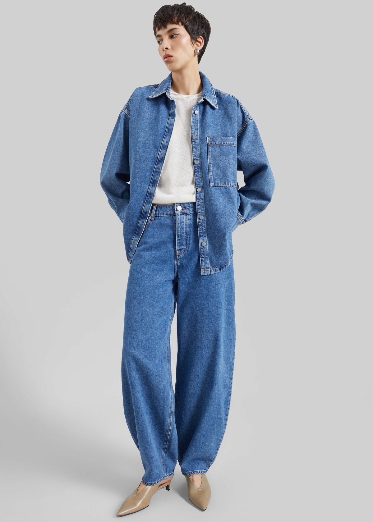 Shop the look image for By Malene Birger Dallas Denim Pants - Mid Denim Blue