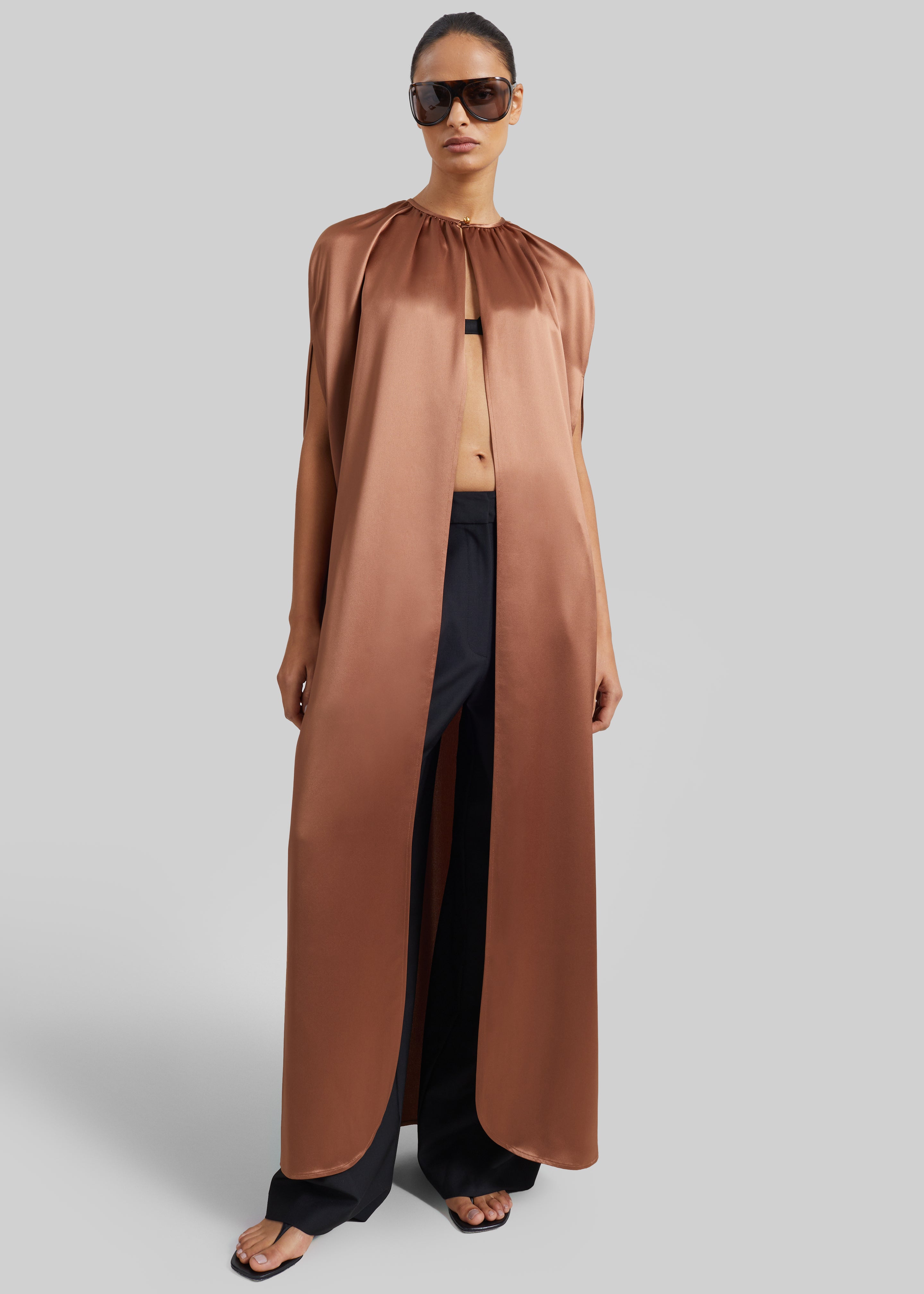 By Malene Birger Dallie Cape - Latte Brown – The Frankie Shop