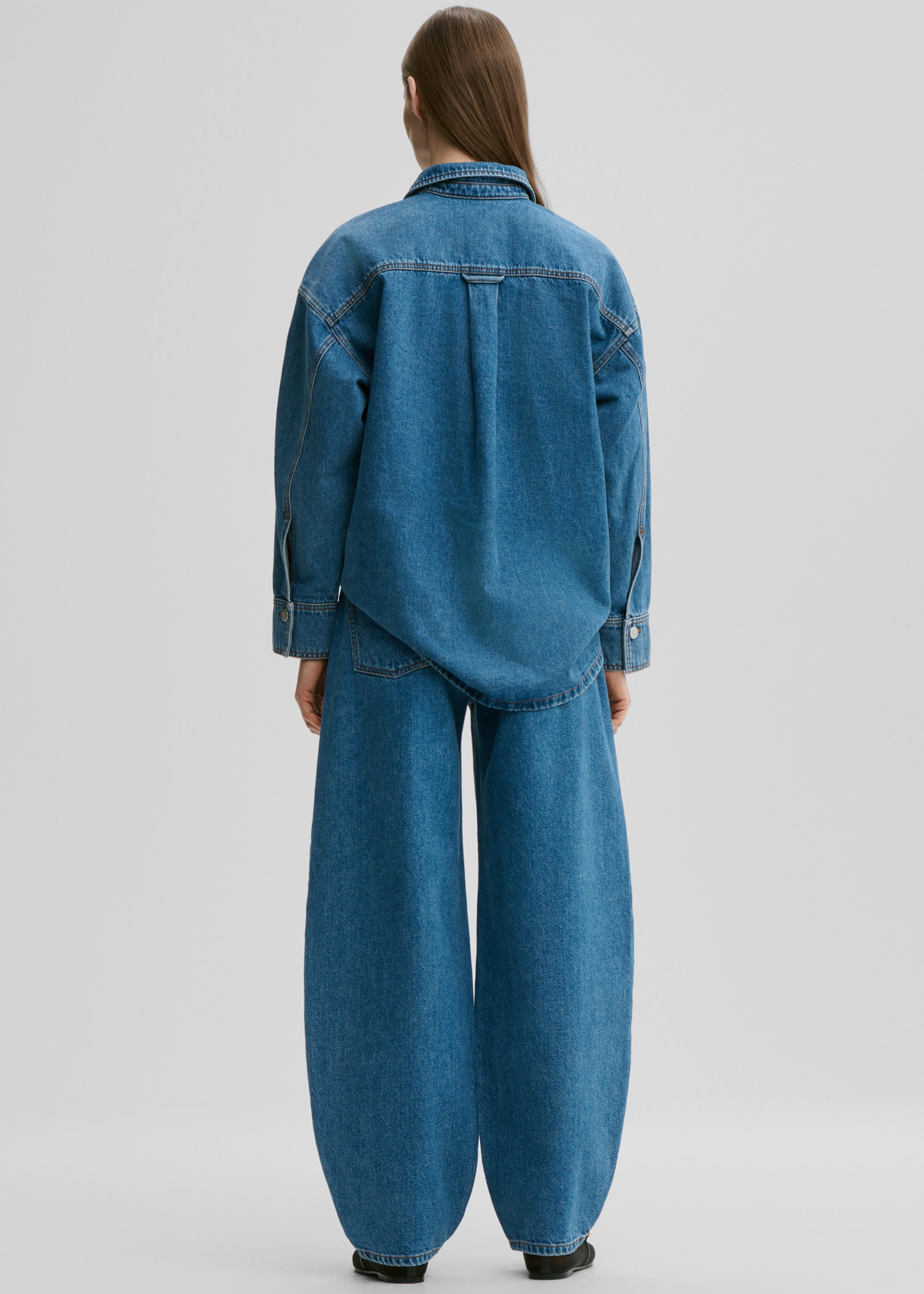 By Malene Birger Dea Denim Shirt - Mid Denim Blue - 4