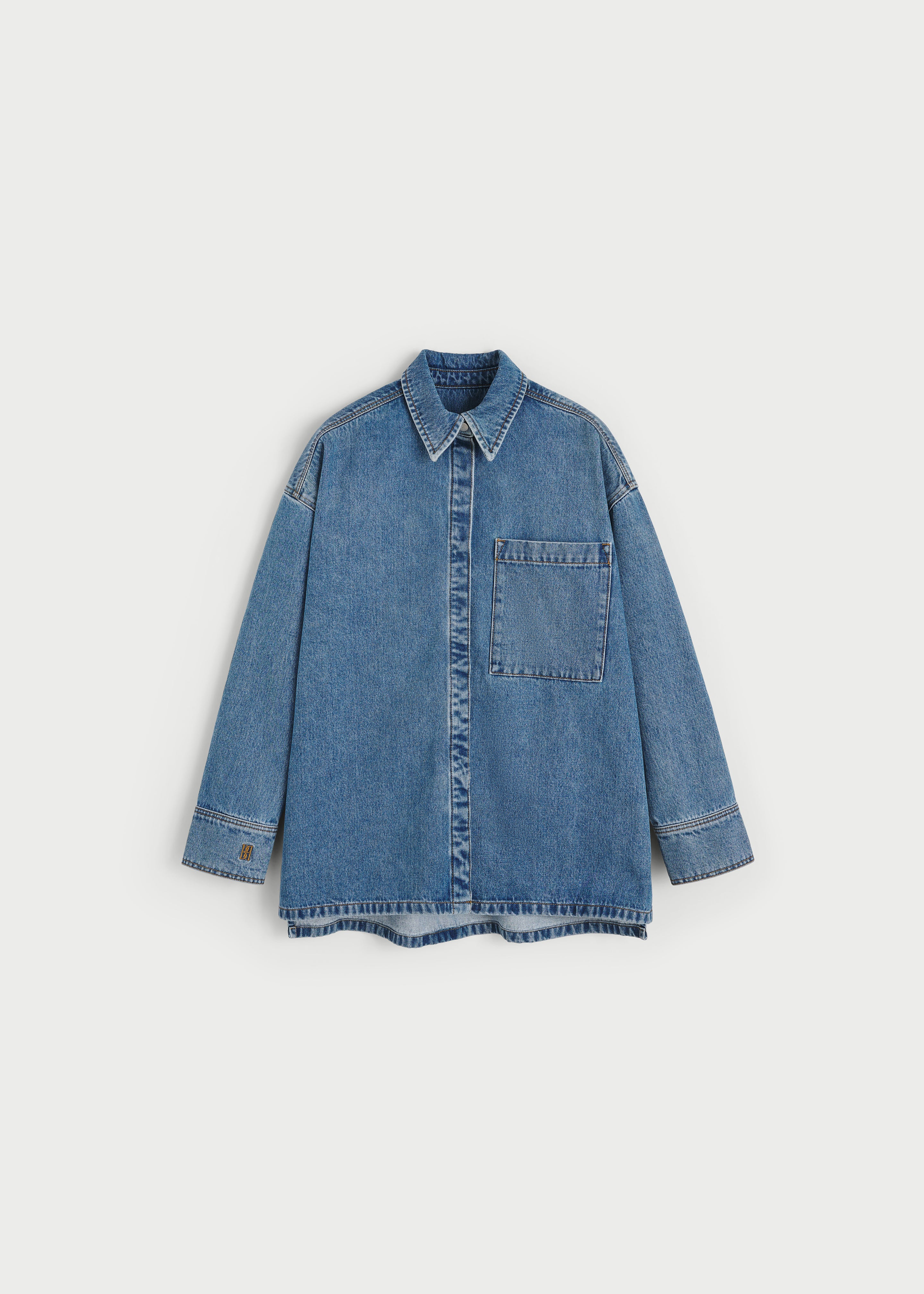 By Malene Birger Dea Denim Shirt - Mid Denim Blue - 5