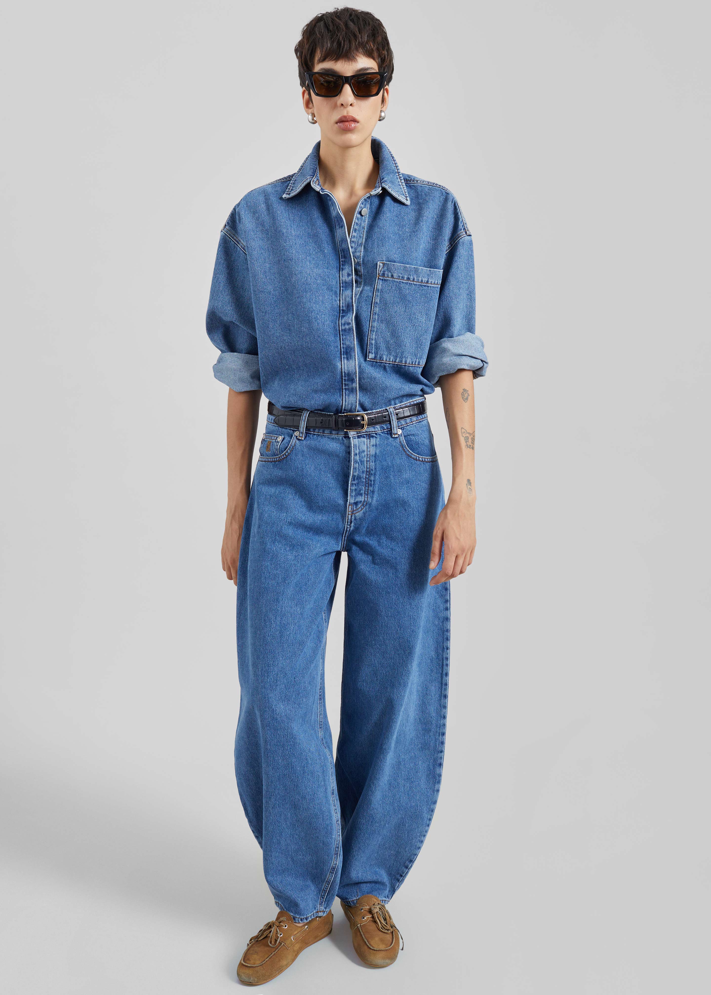 By Malene Birger Dea Denim Shirt - Mid Denim Blue