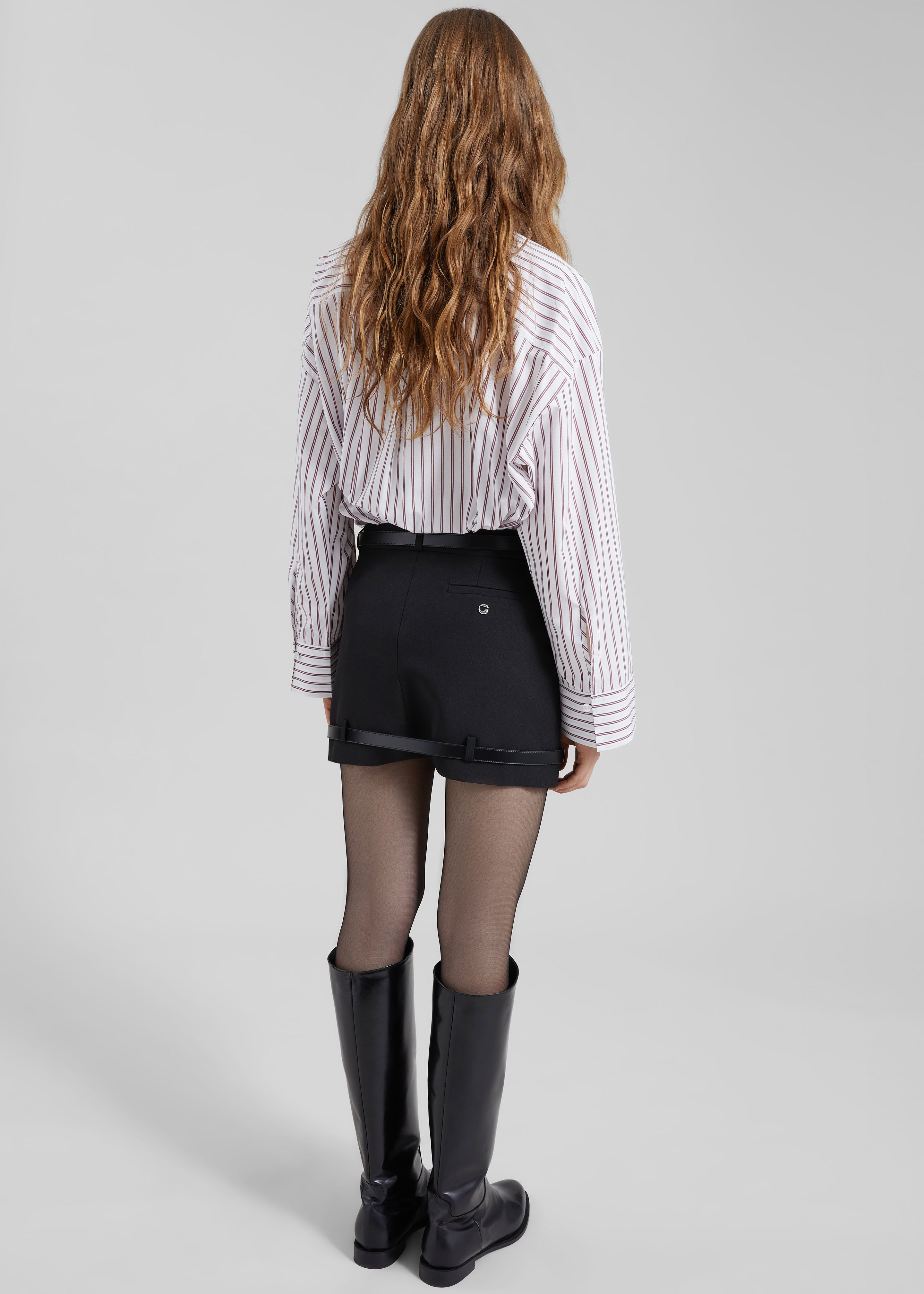 By Malene Birger Derris Cotton Shirt - Cabernet Stripe - 5