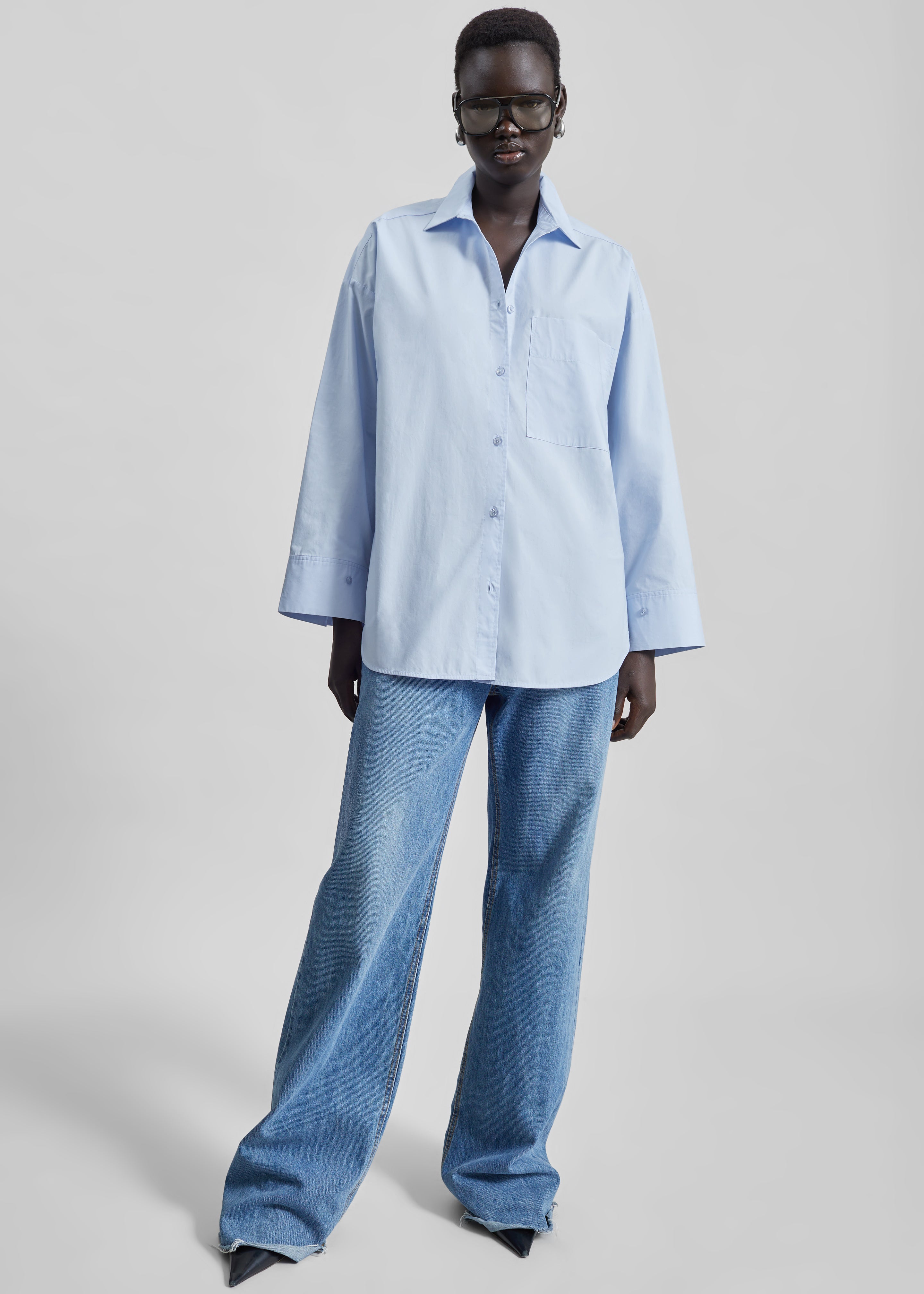 By Malene Birger Derris Cotton Shirt - Periwinkle Blue – The