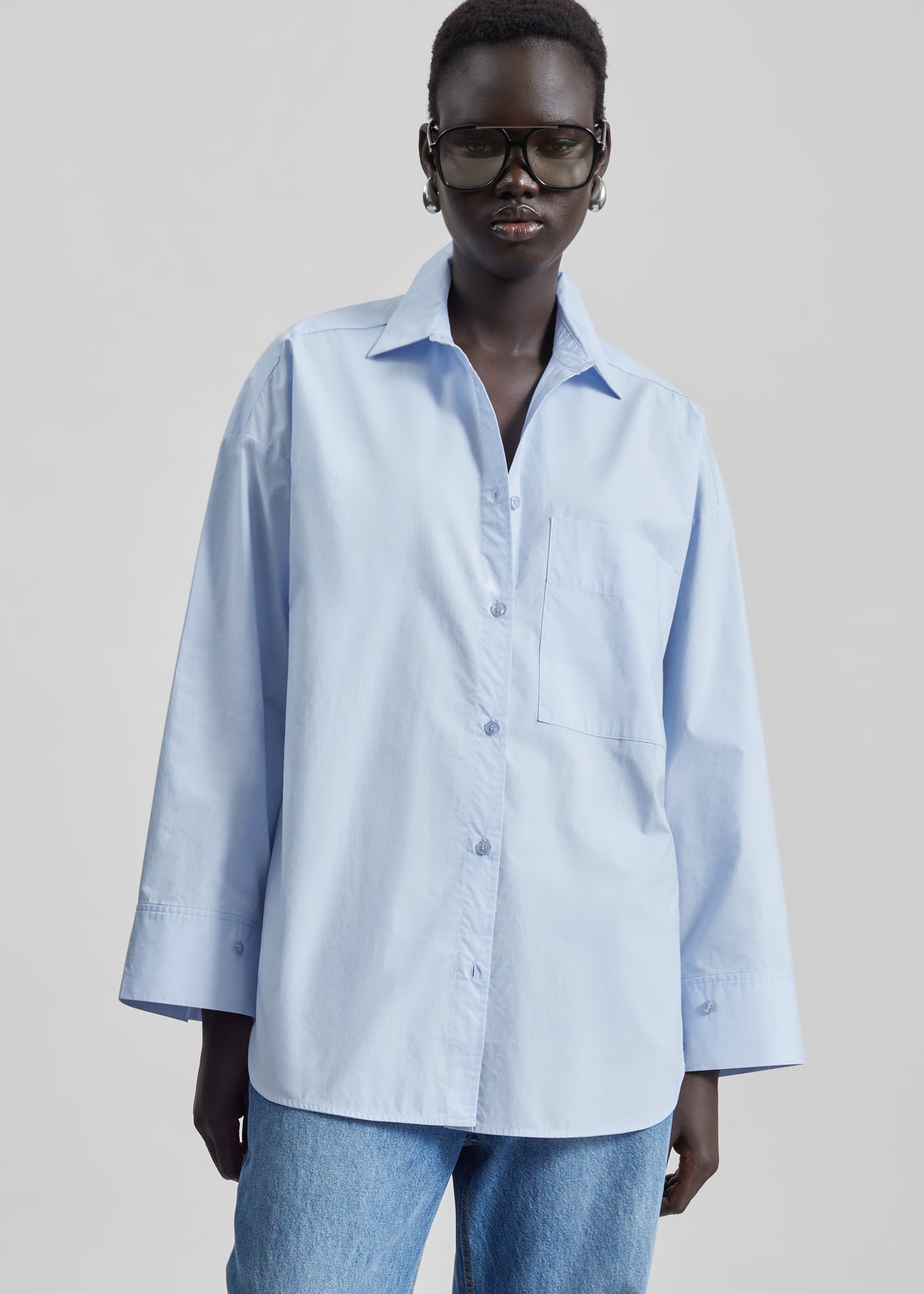 By Malene Birger Derris Cotton Shirt - Periwinkle Blue - 4