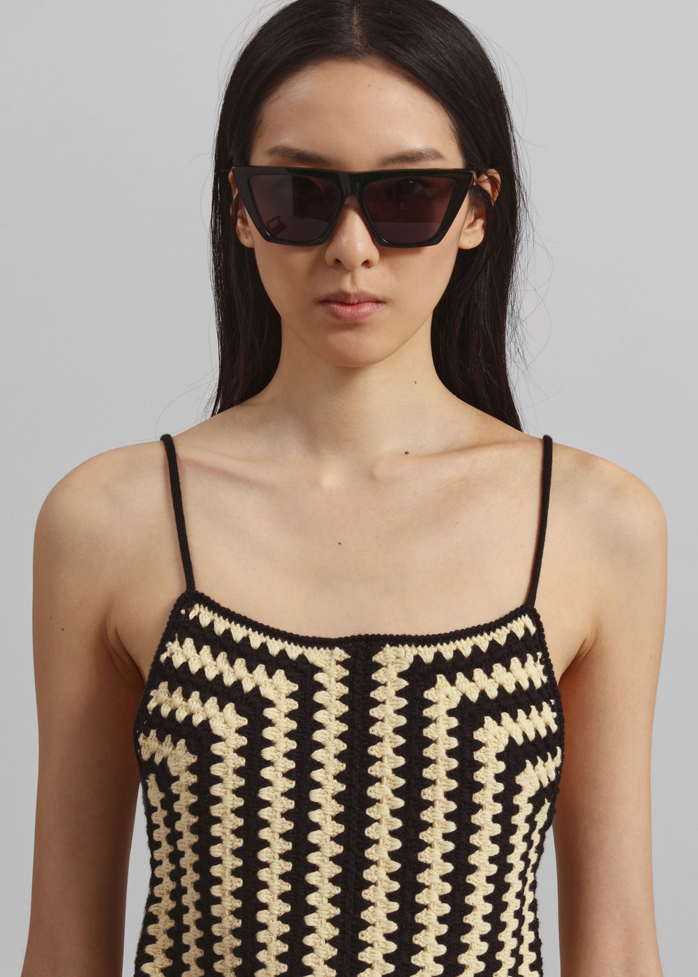 By Malene Birger Doria Crochet Top - Black/White - 1