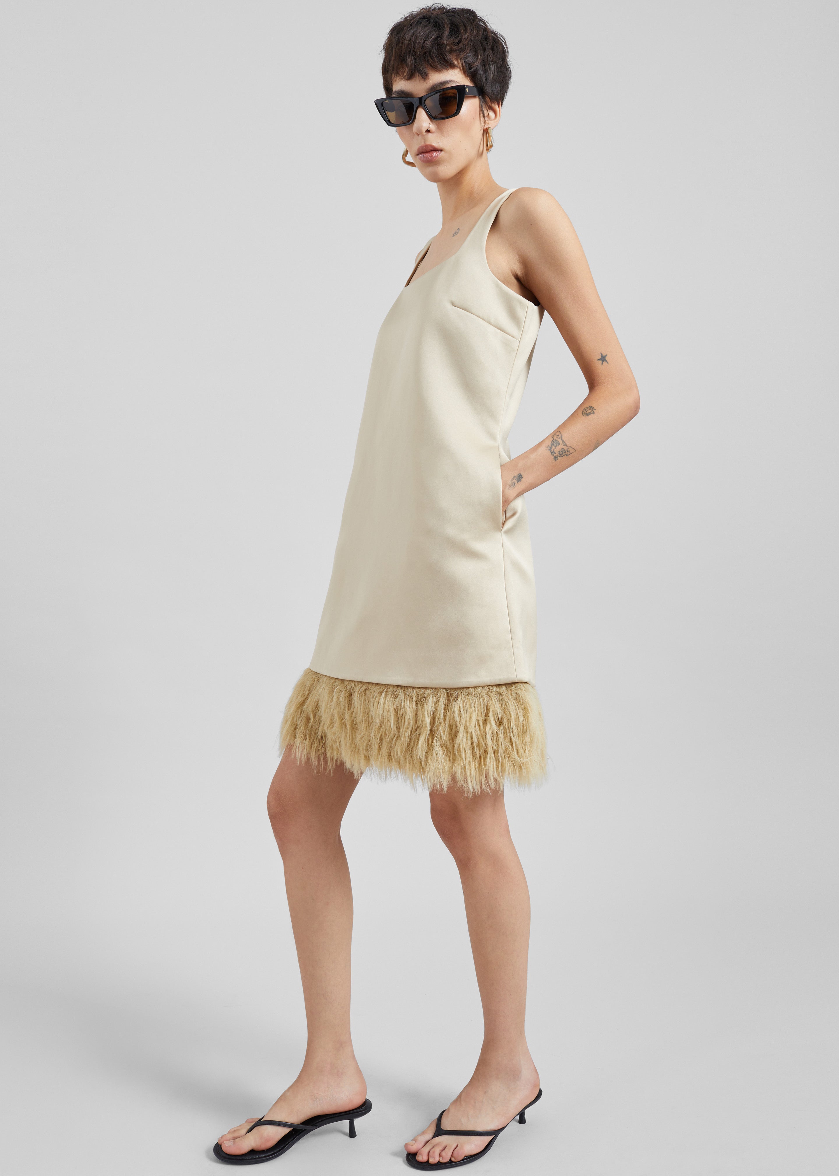 By Malene Birger Elva Mini Dress - Old Beige - 3