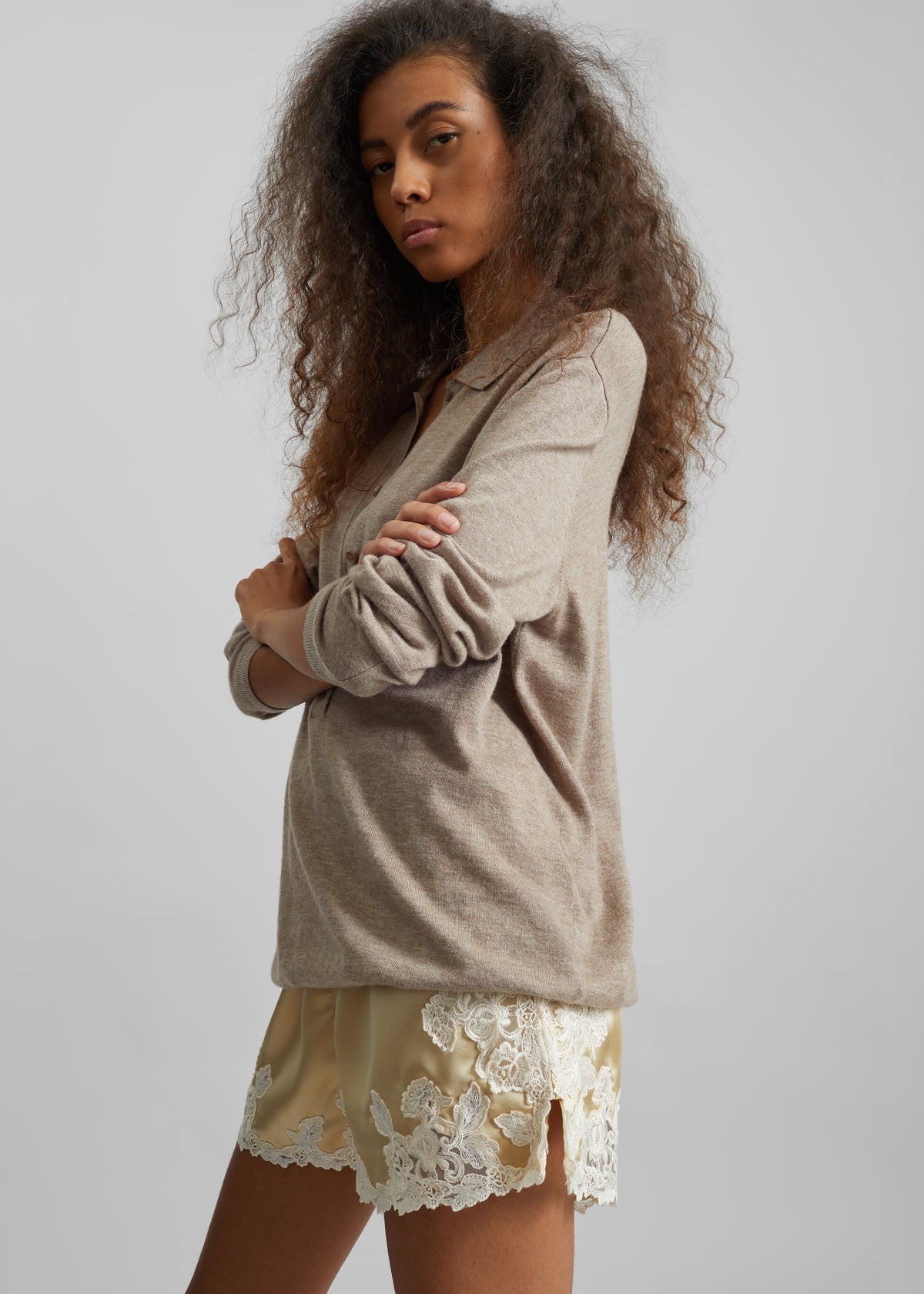 By Malene Birger Eri Satin Shorts - Vanilla Cream - 3