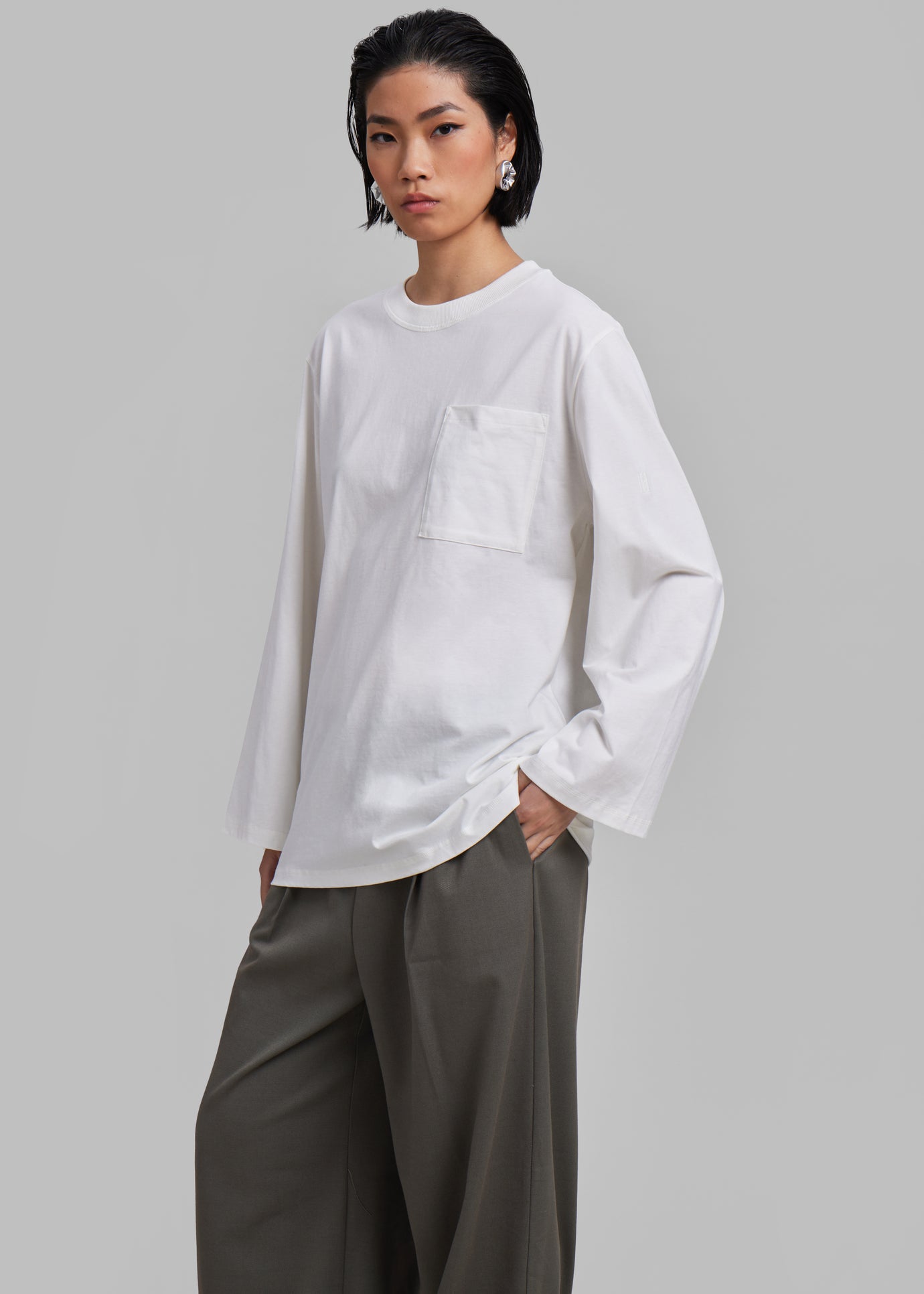 By Malene Birger Fayeh Oversized Long Sleeve Shirt - Soft White - 1