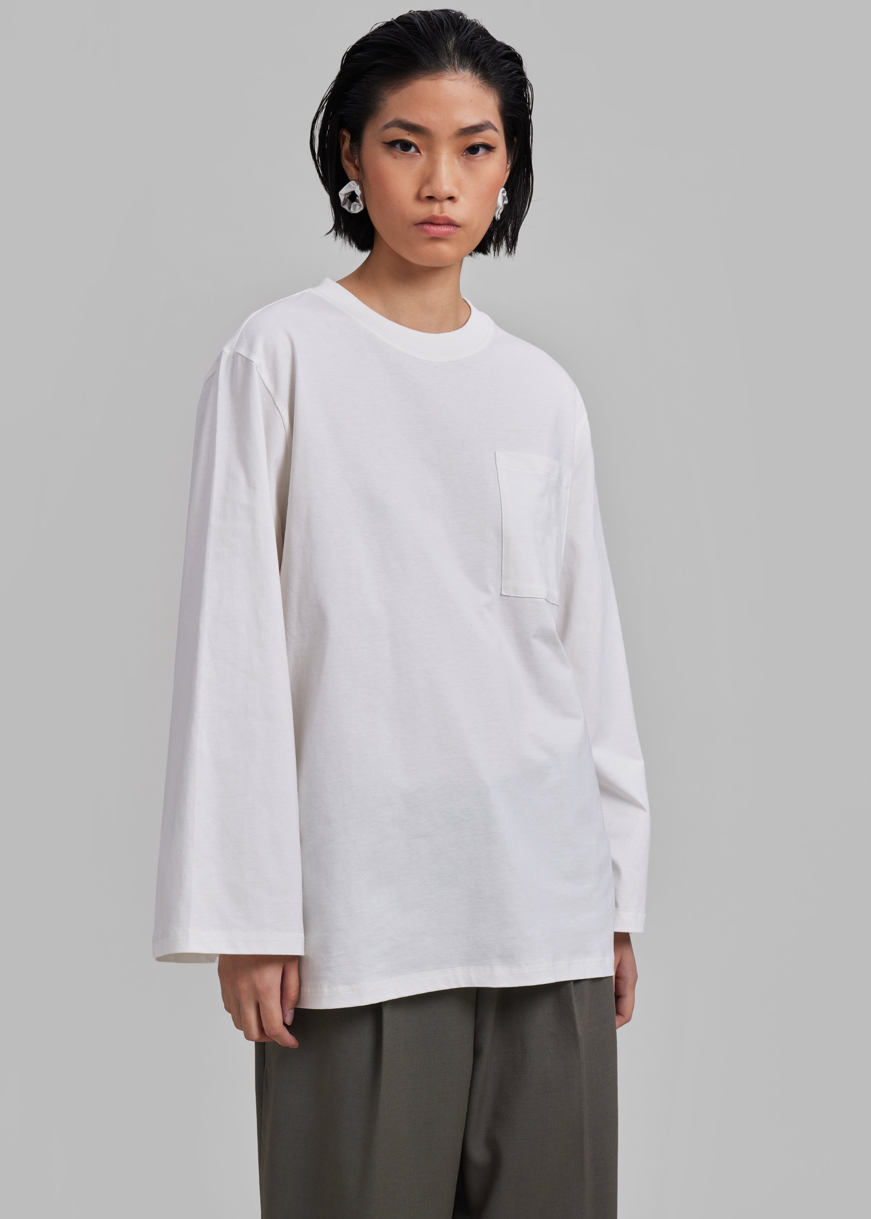 By Malene Birger Fayeh Oversized Long Sleeve Shirt Soft White