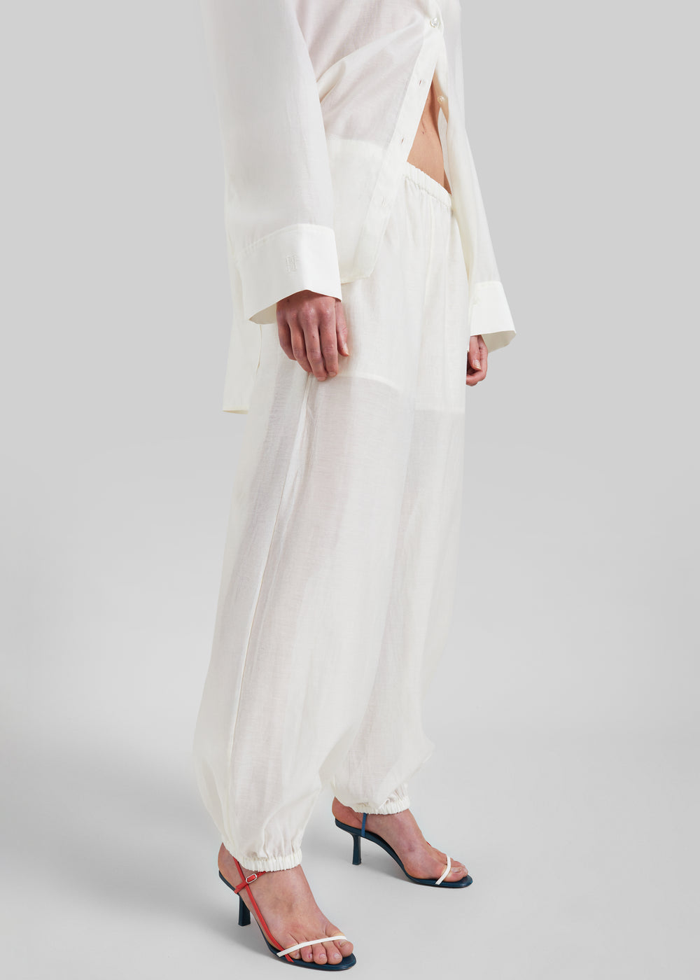 By Malene Birger Lumas Silk Organza Trousers - Soft White - 1