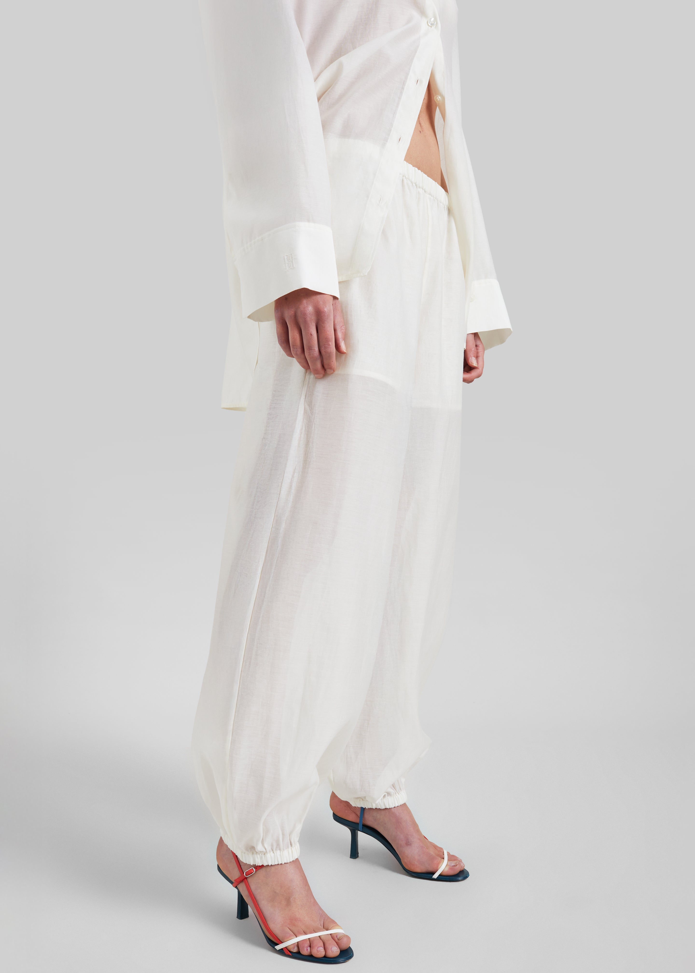 By Malene Birger Lumas Silk Organza Trousers - Soft White - 2