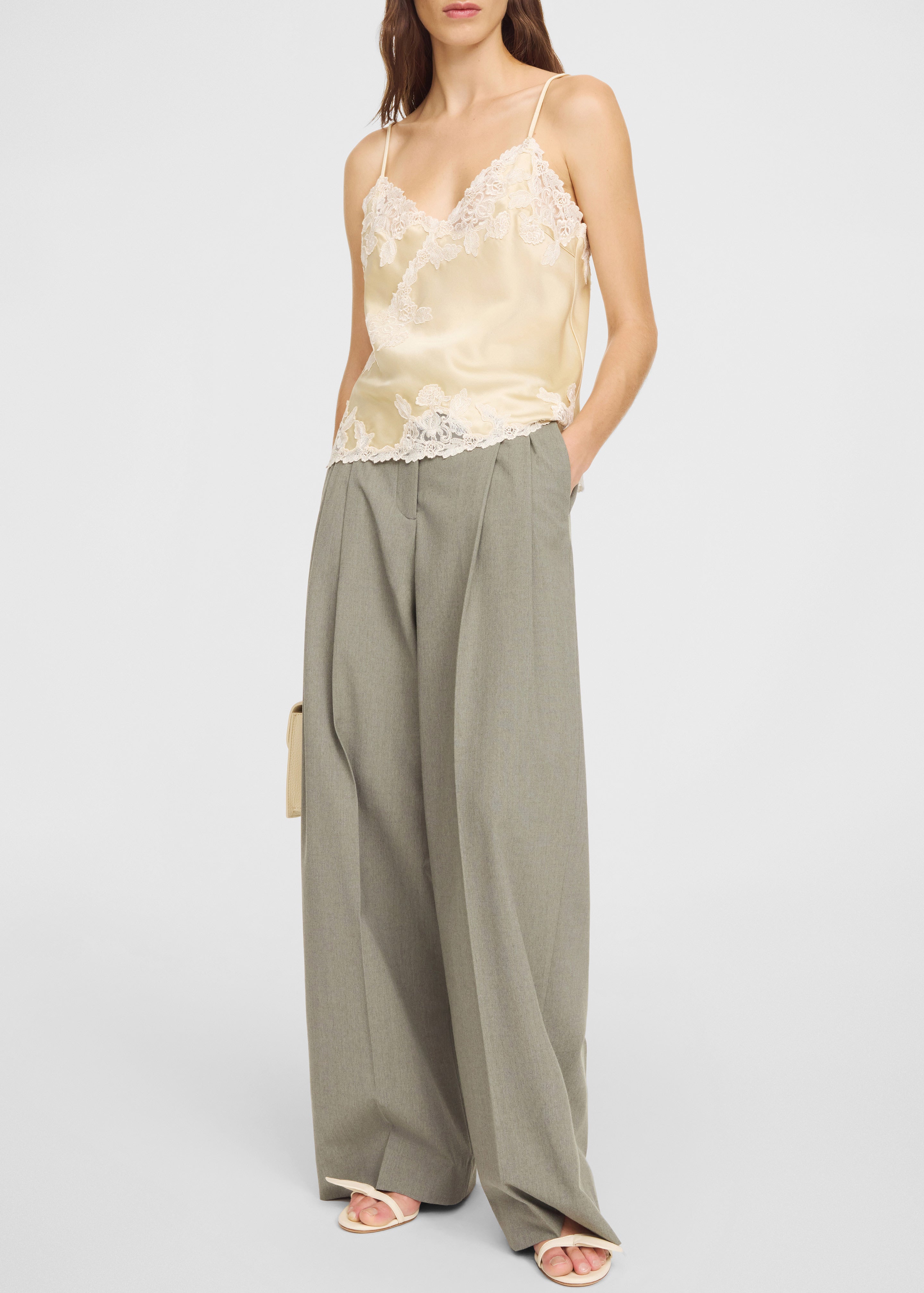 By Malene Birger Madeleine Satin Top - Vanilla Cream - 2