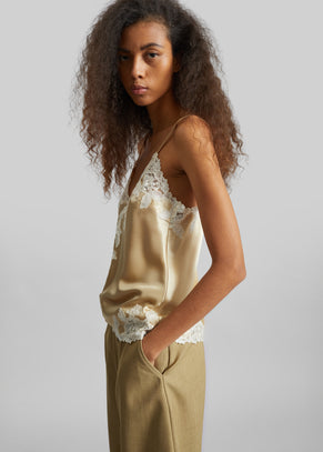 By Malene Birger Madeleine Satin Top - Vanilla Cream