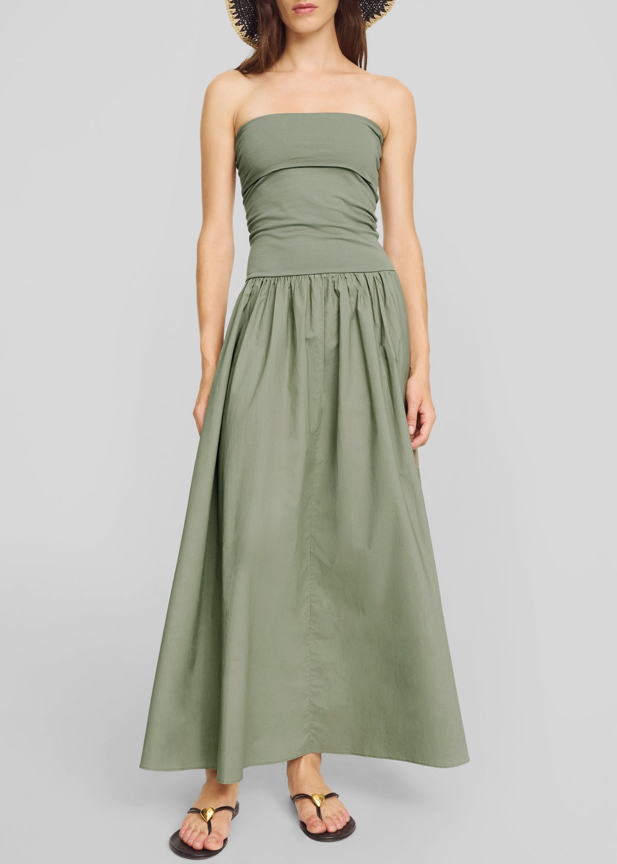 green cotton maxi dress By Malene Birger Marc Cotton Maxi Dress