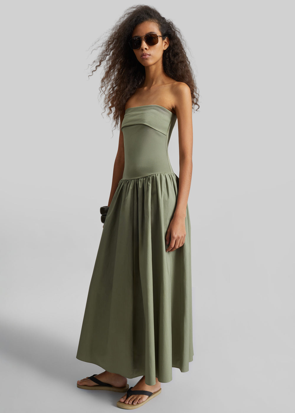 By Malene Birger Marc Cotton Maxi Dress - Deep Lichen Green
