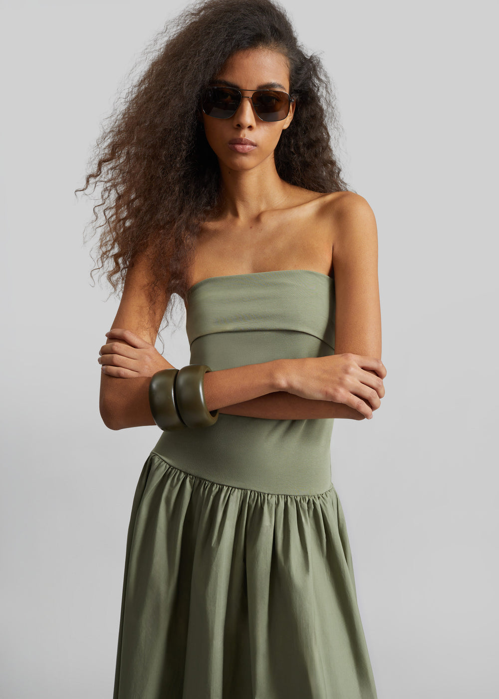 By Malene Birger Marc Cotton Maxi Dress - Deep Lichen Green - 1