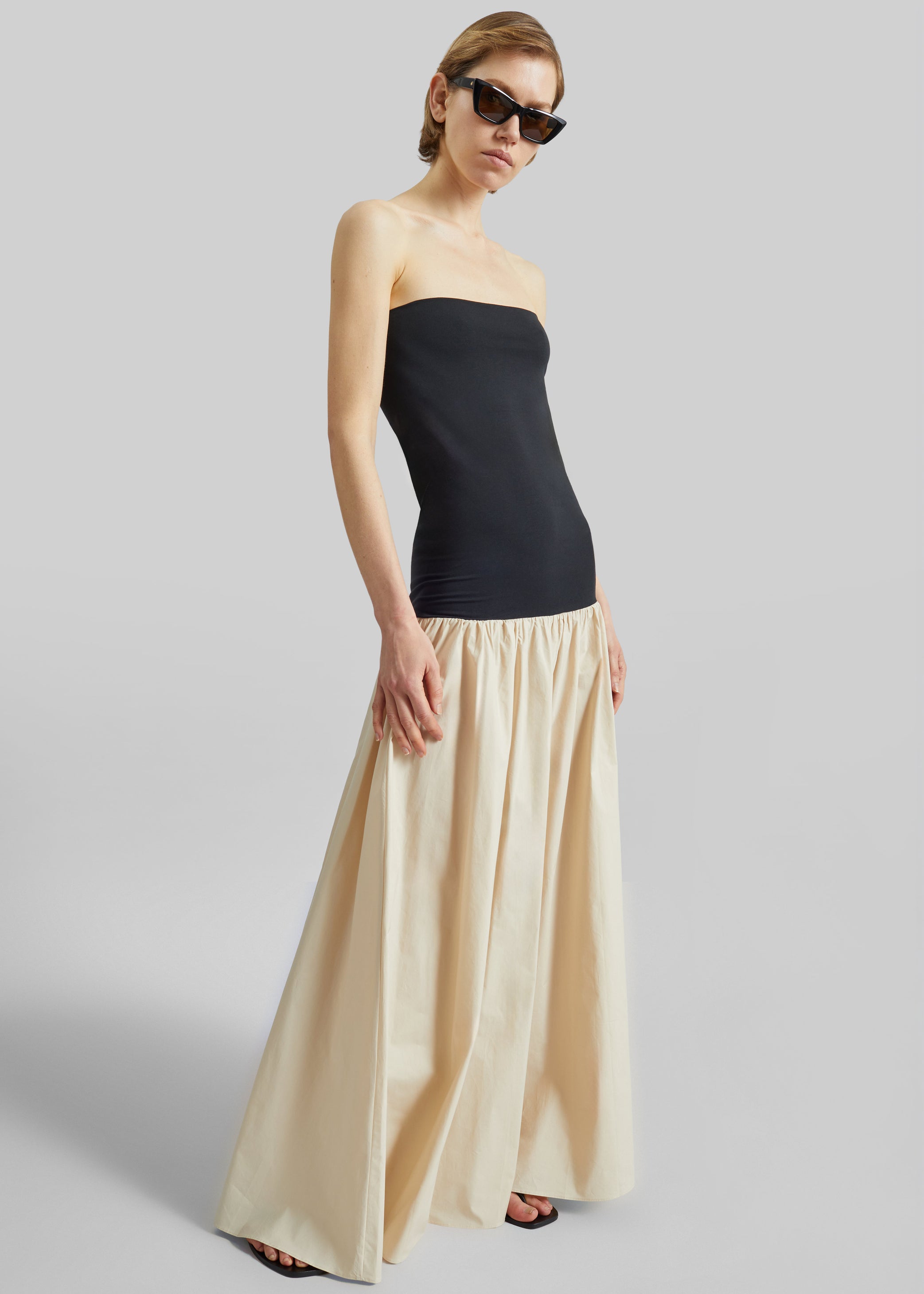 Shop the look image for By Malene Birger Marc Cotton Maxi Dress - Oyster Gray
