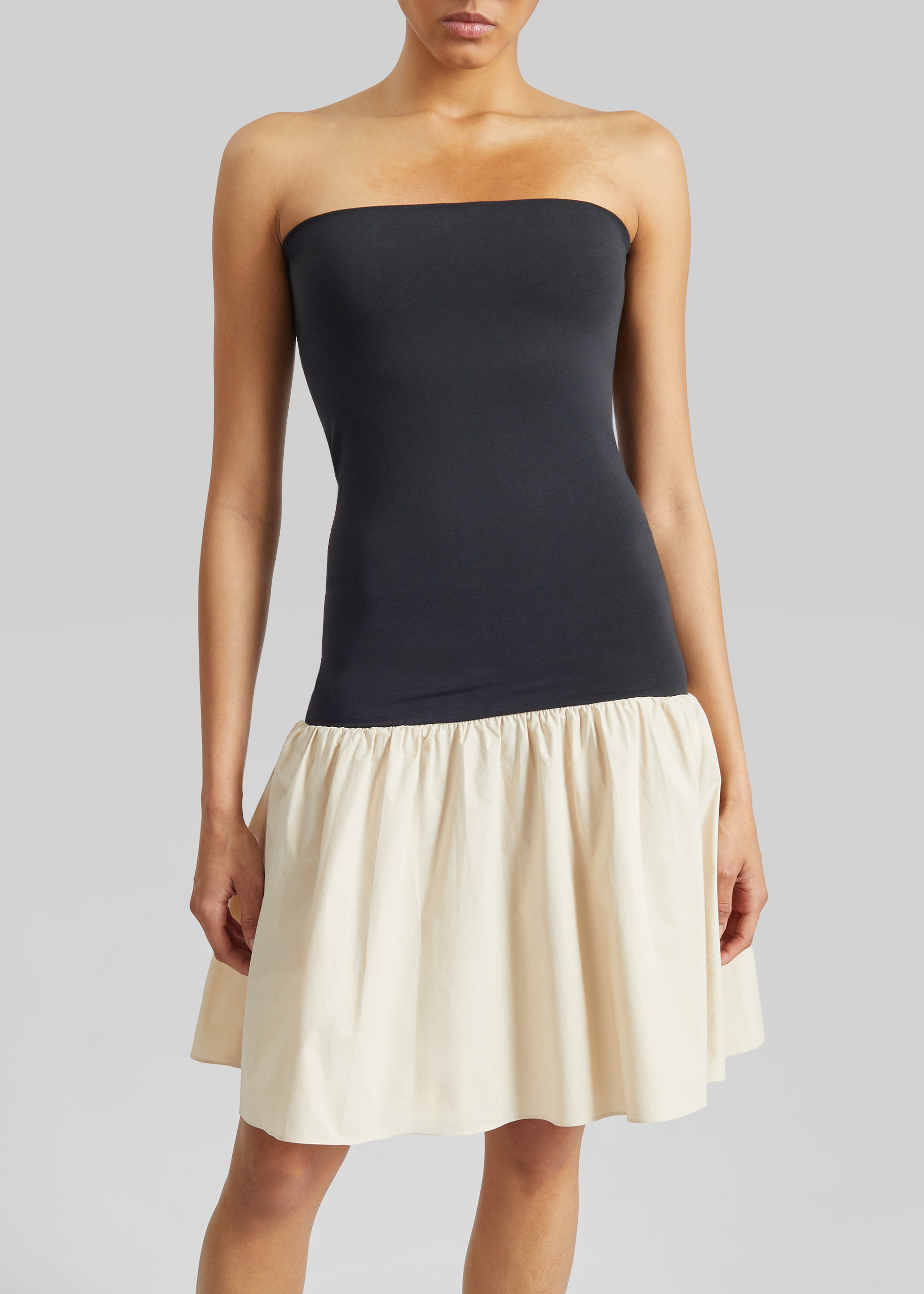 By Malene Birger Marcia Cotton Mini Dress - Oyster Gray - 5