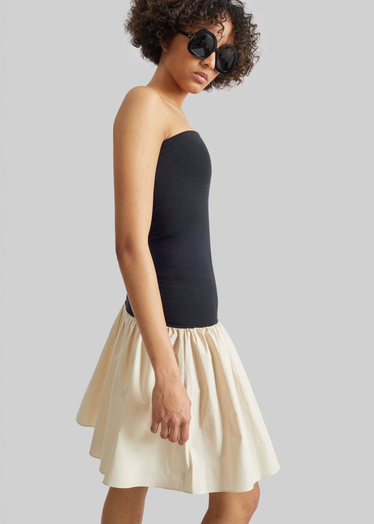 By Malene Birger Marcia Cotton Mini Dress - Oyster Gray - 4