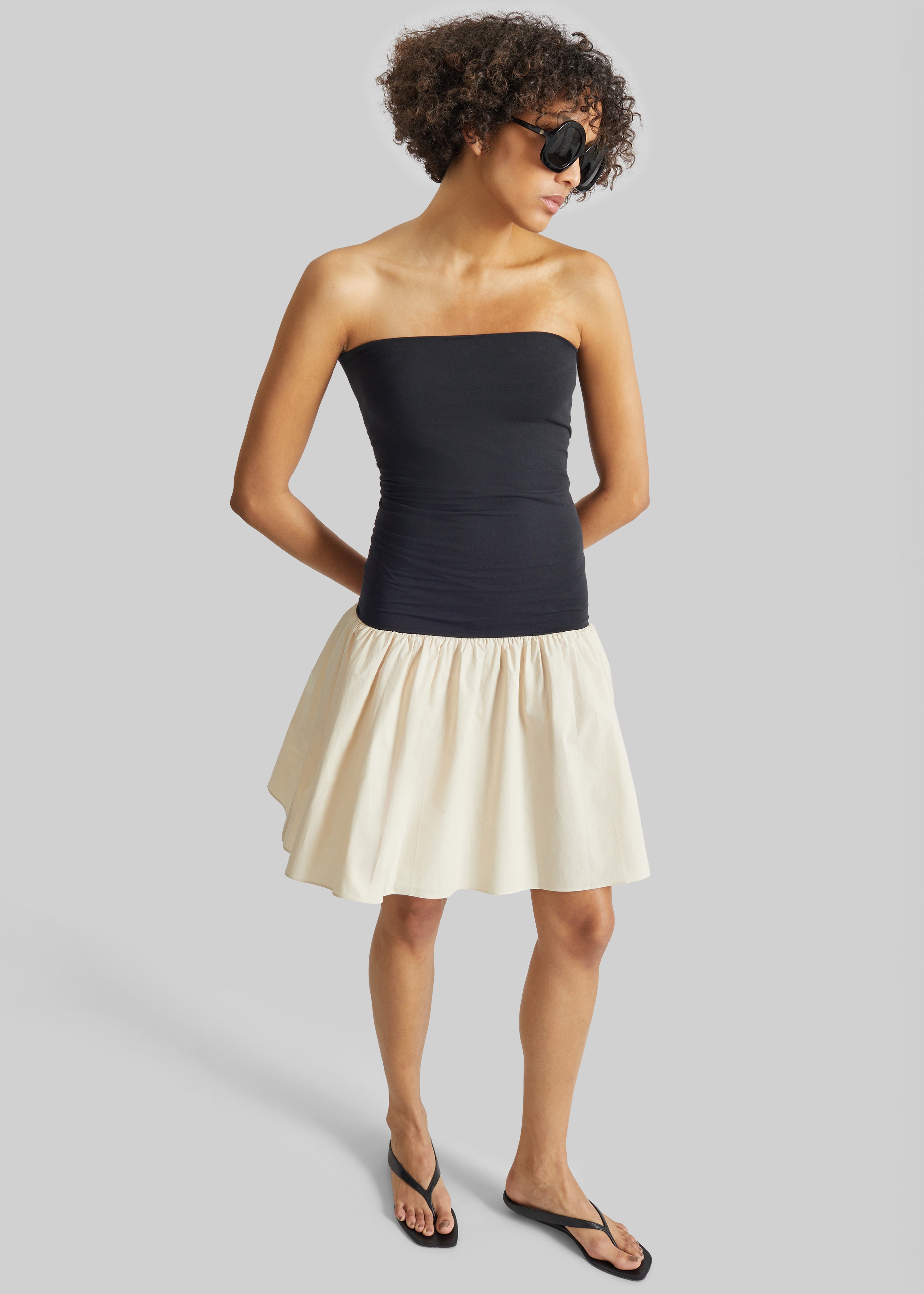By Malene Birger Marcia Cotton Mini Dress - Oyster Gray - 2