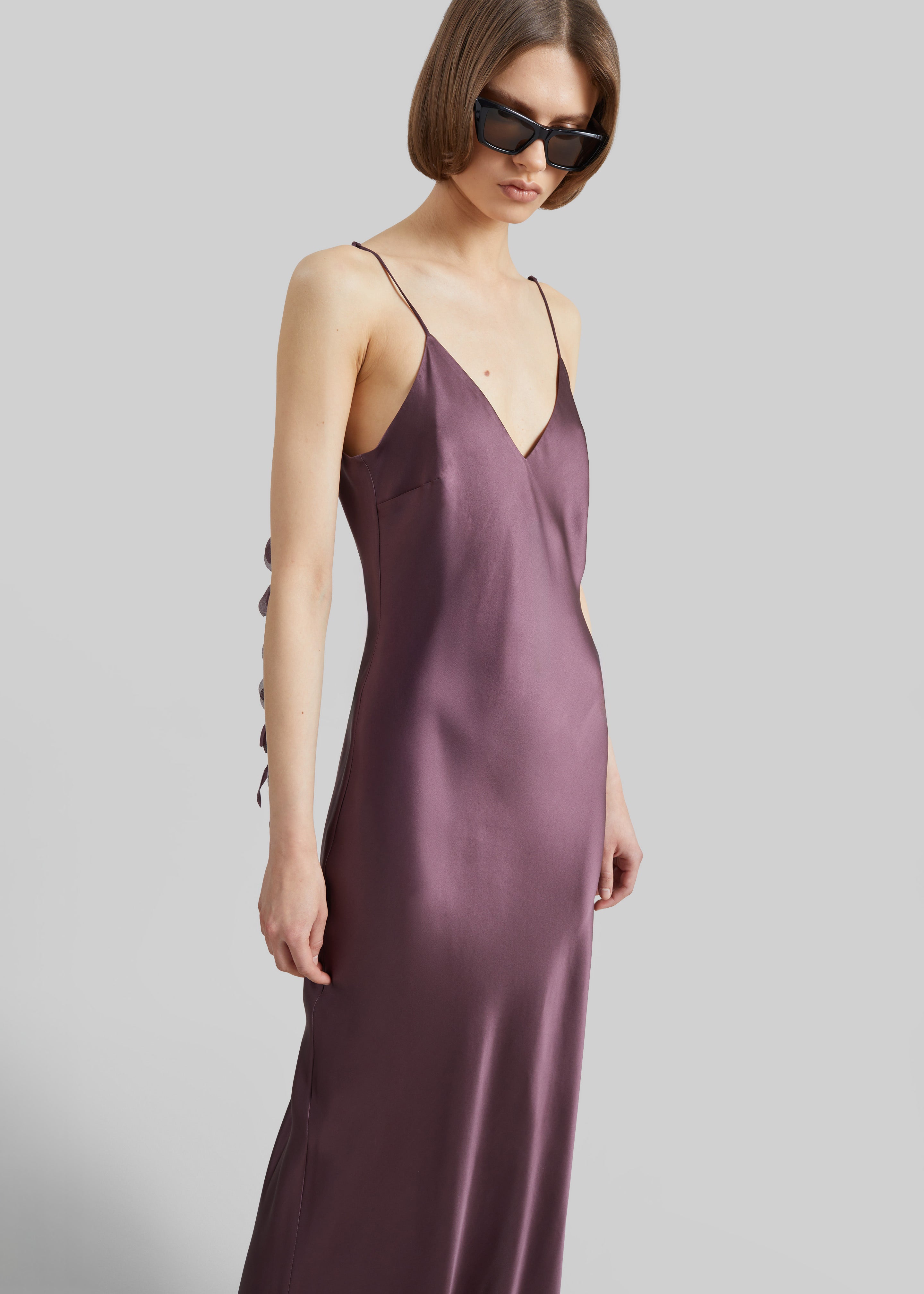 By Malene Birger Pascale Silk Maxi Dress - Aubergine - 4