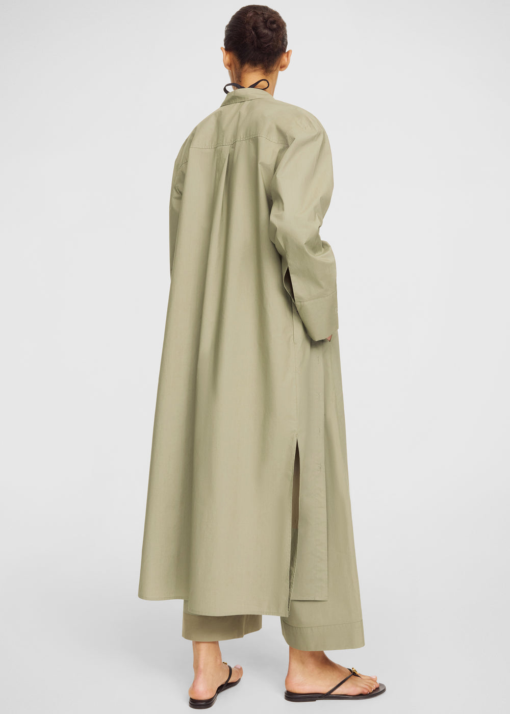 By Malene Birger Perroti Cotton Maxi Dress - Deep Lichen Green - 1