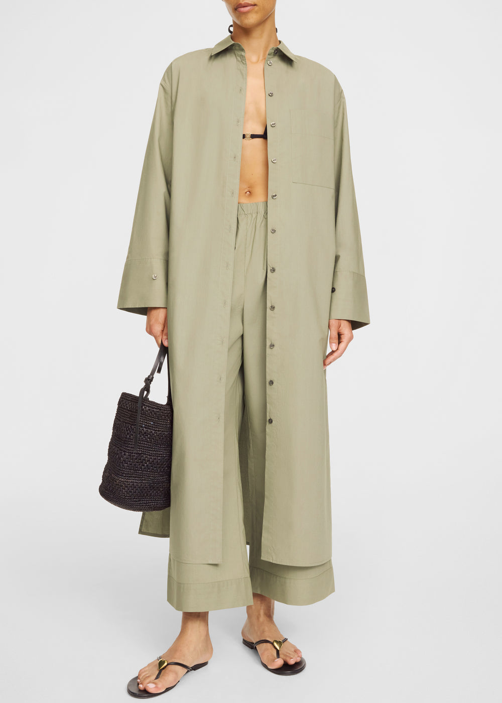 By Malene Birger Perroti Cotton Maxi Dress - Deep Lichen Green
