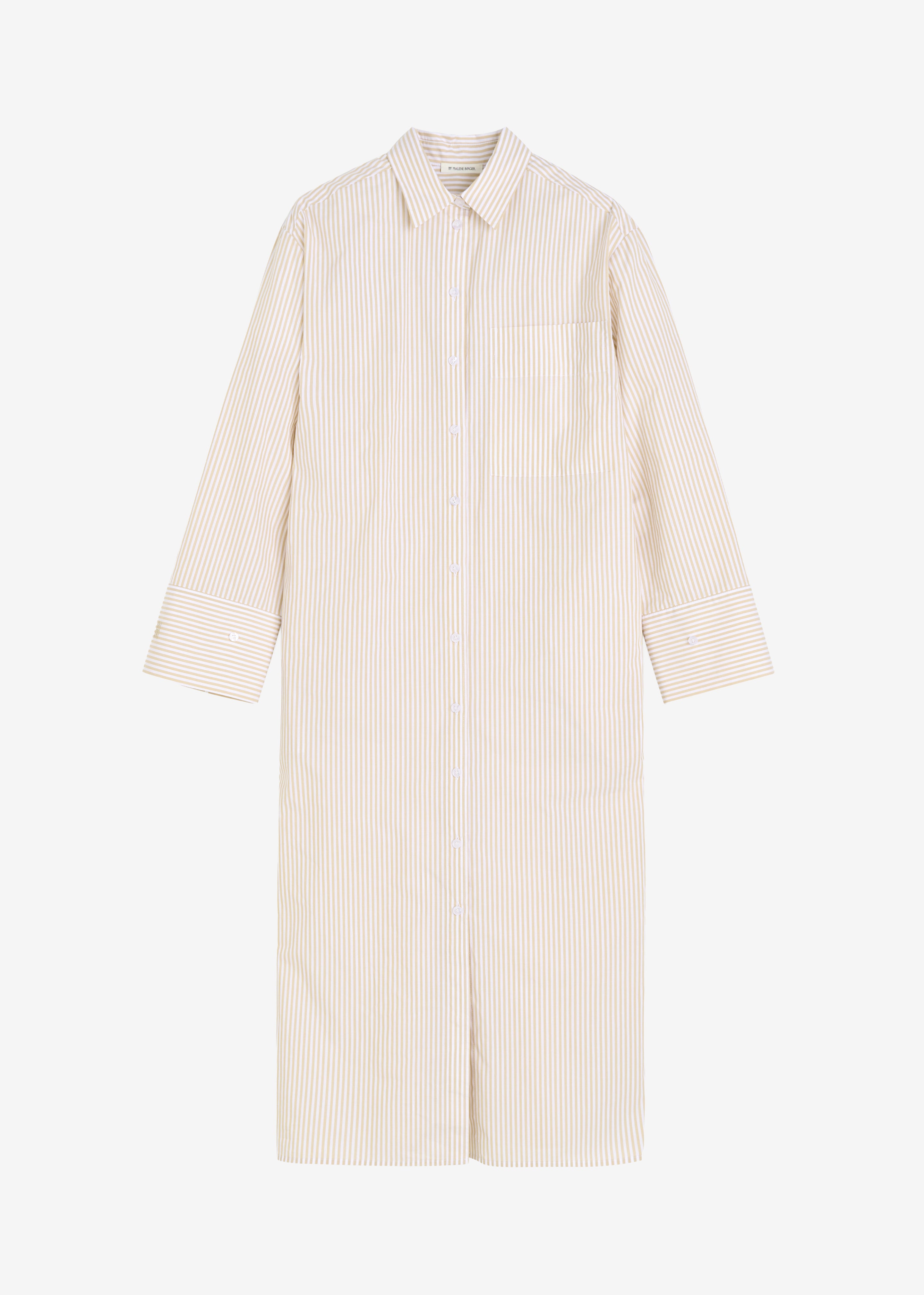 By Malene Birger Perroti Cotton Maxi Dress - Dark Sand Stripe - 5