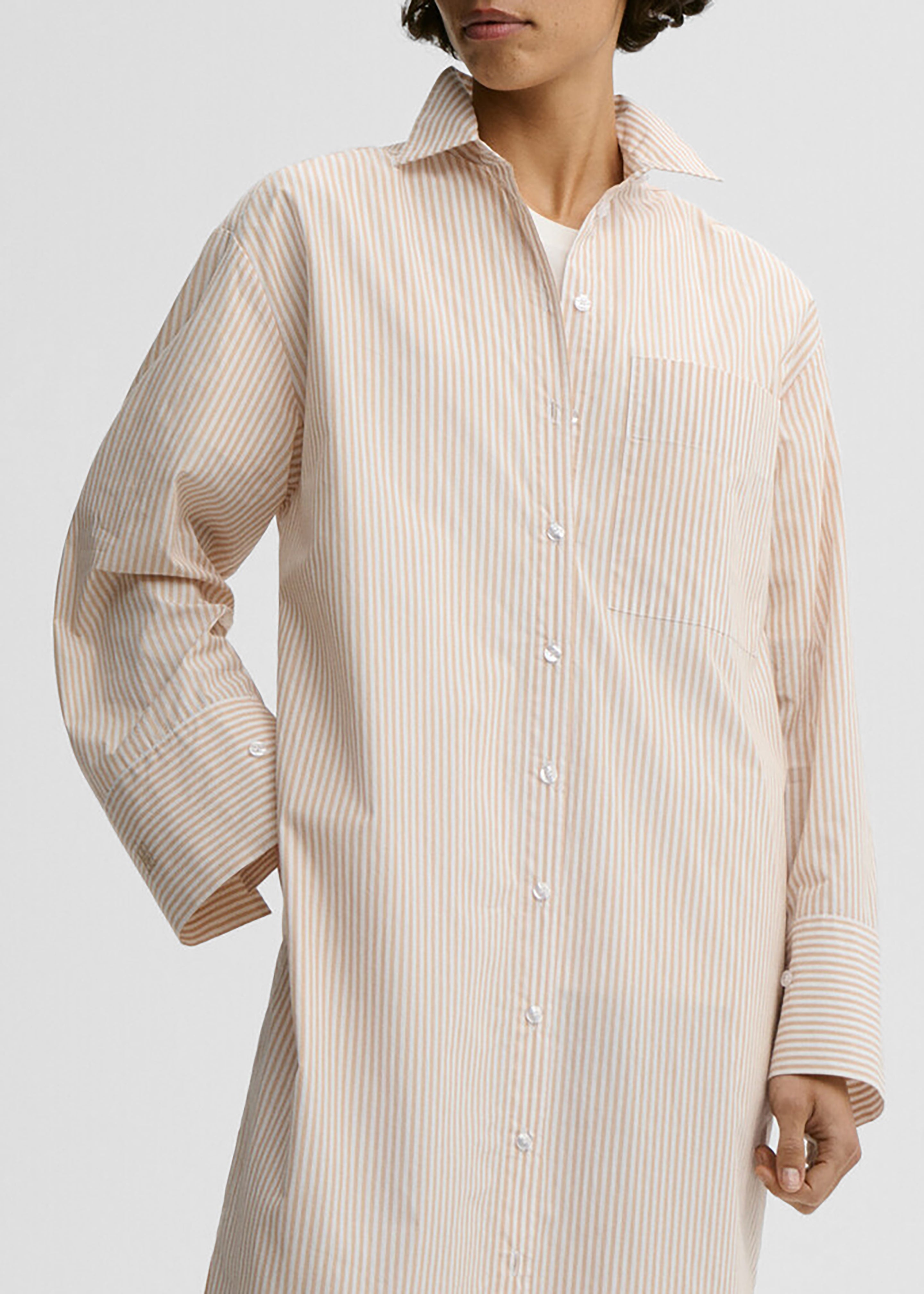 By Malene Birger Perroti Cotton Maxi Dress - Dark Sand Stripe - 3