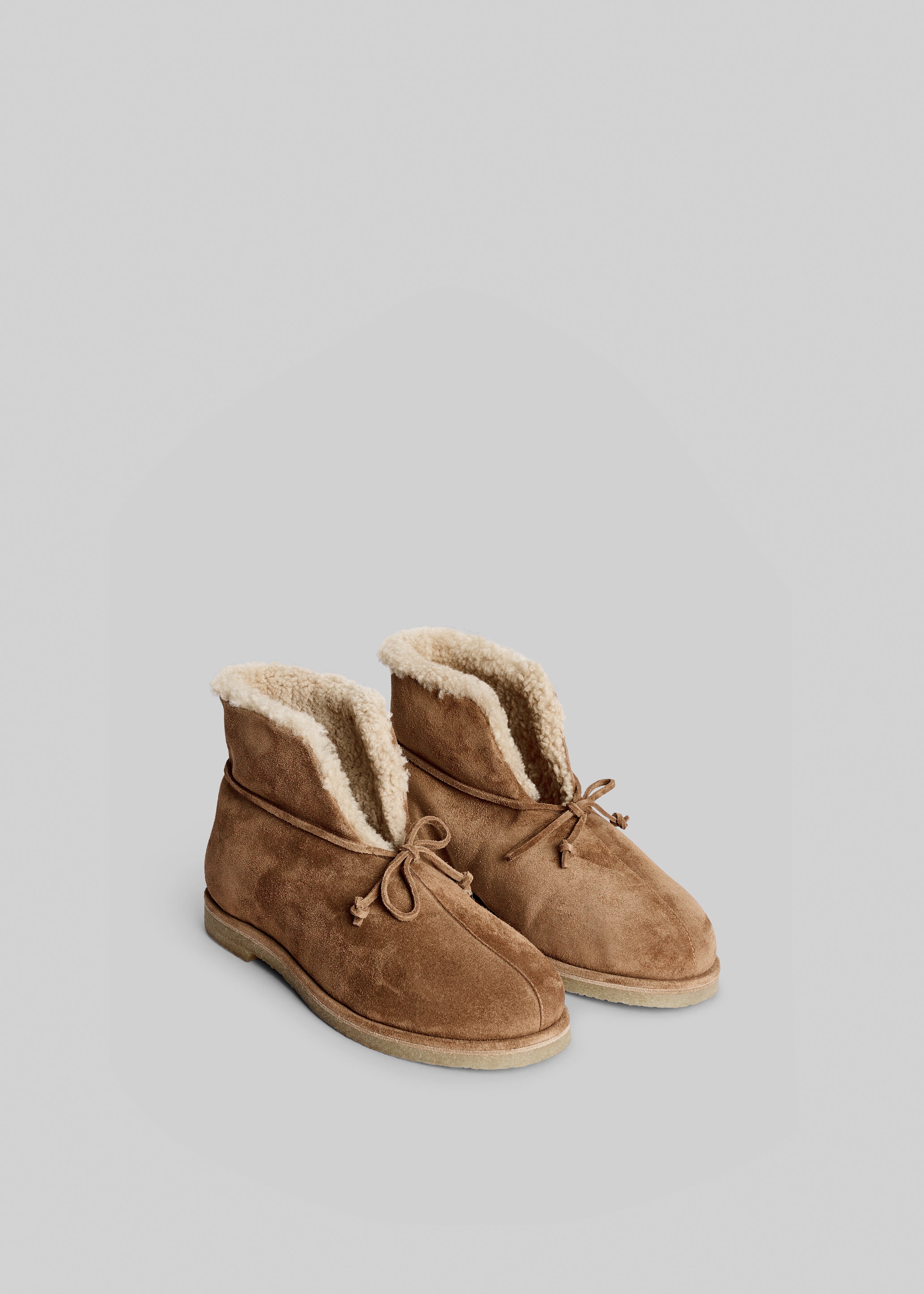 By Malene Birger Romma Shearling Boots - Tobacco Brown – The