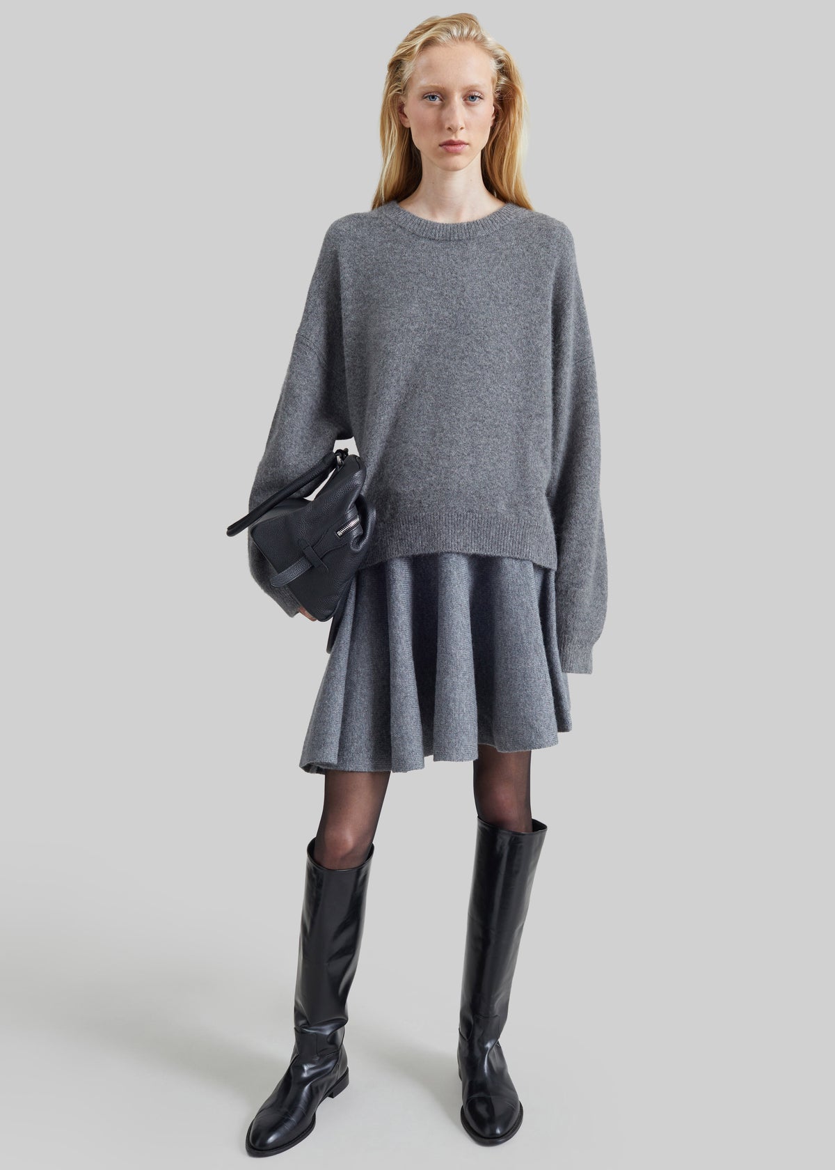 By Malene Birger Sherry Wool Skirt - Grey Melange