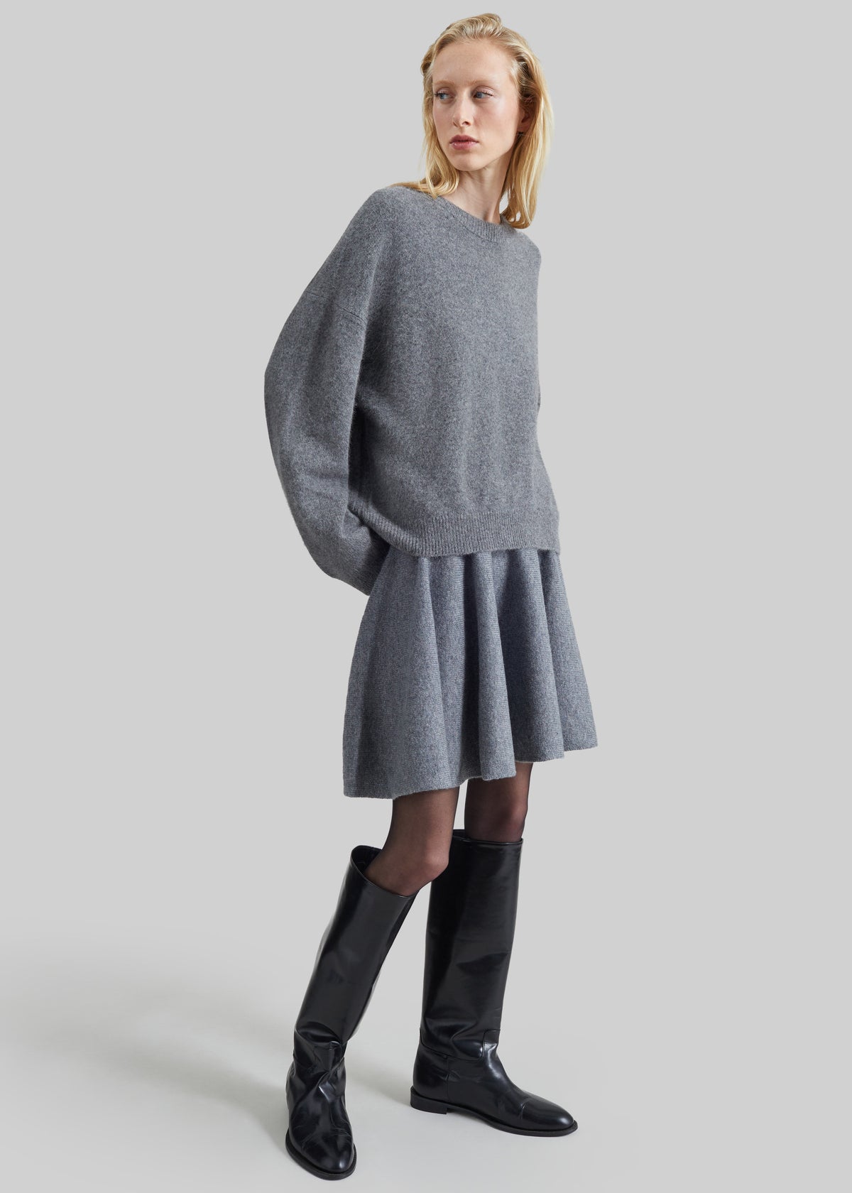 By Malene Birger Sherry Wool Skirt - Grey Melange