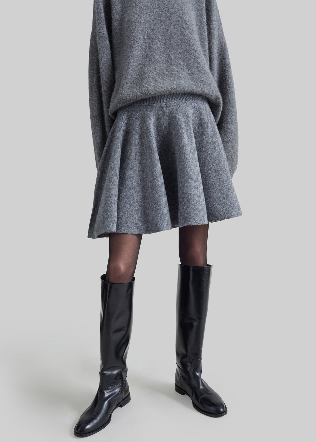 By Malene Birger Sherry Wool Skirt - Grey Melange