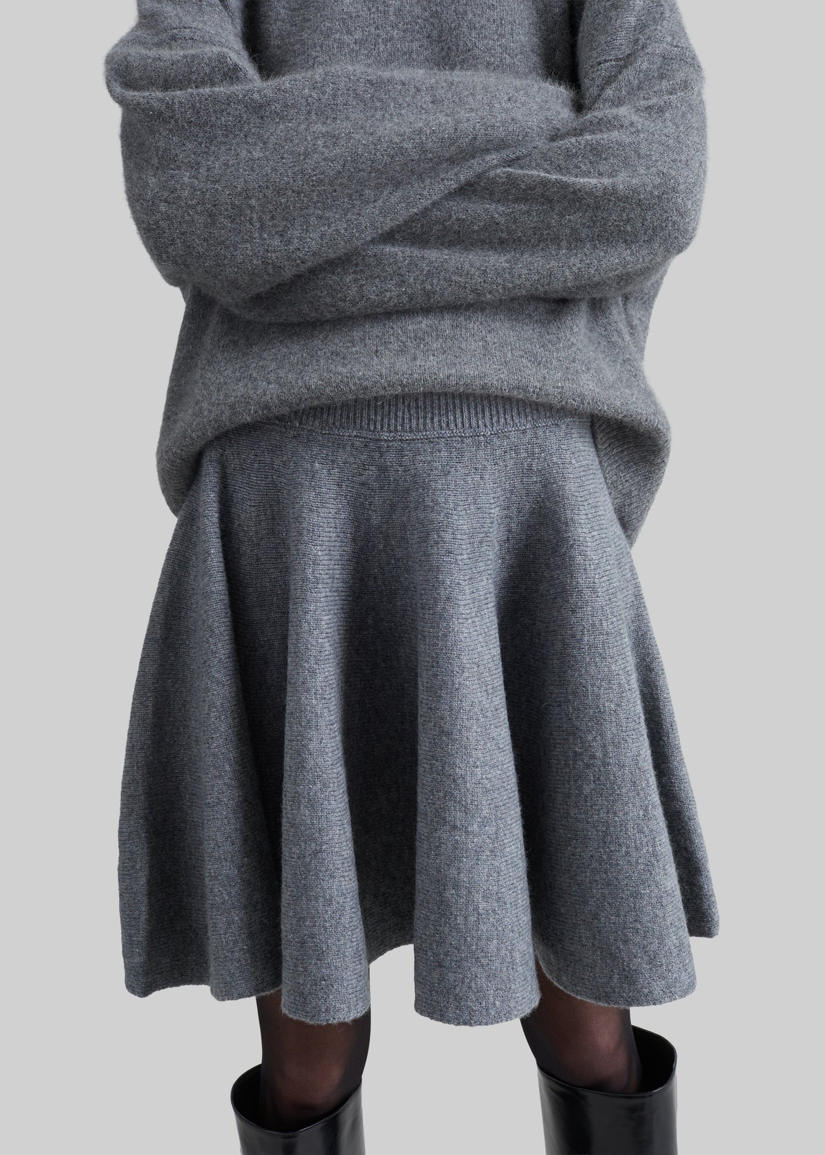 By Malene Birger Sherry Wool Skirt - Grey Melange