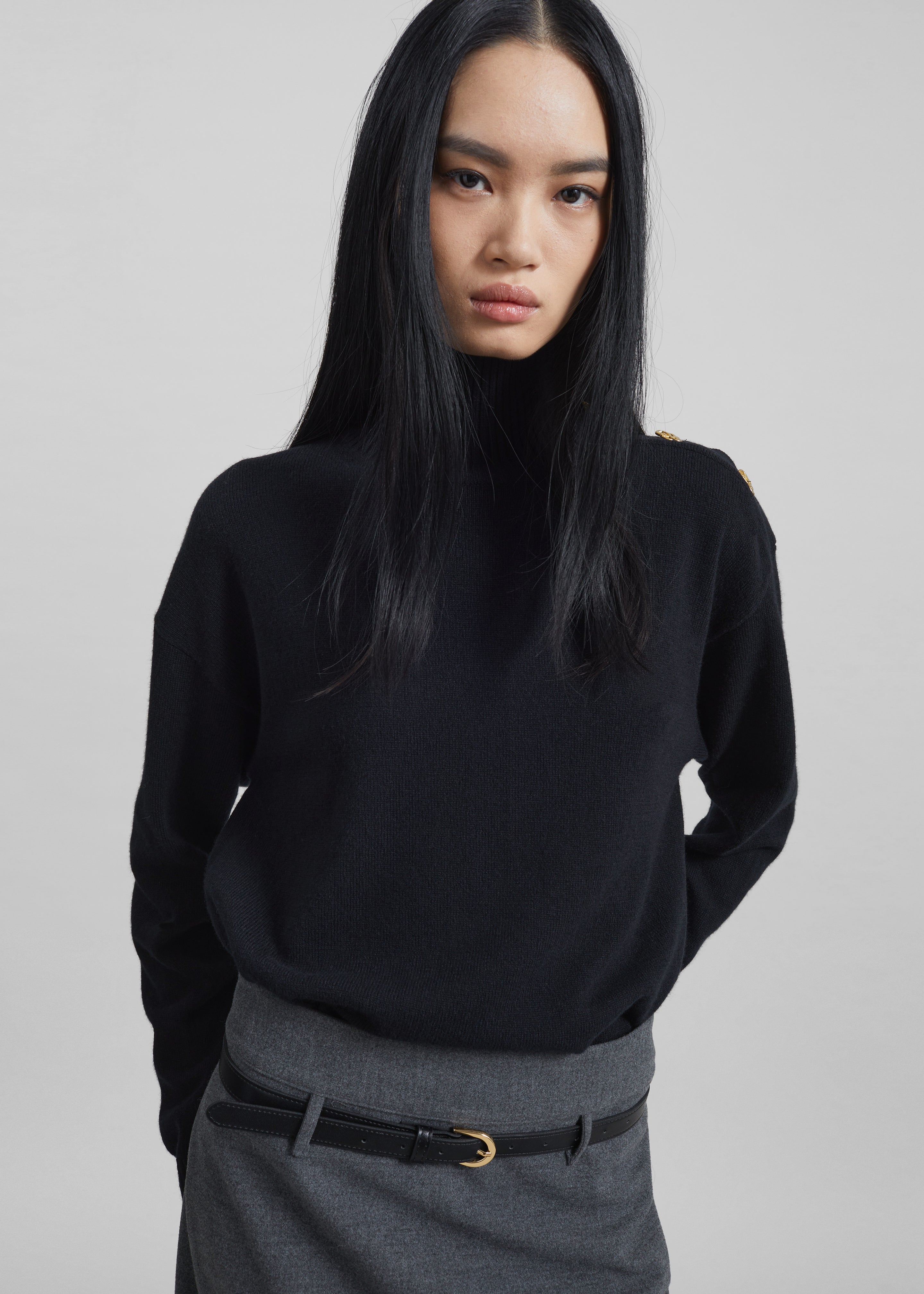 BY MALENE BIRGER (バイマレーネビルガー) ★ ＃② Q56731001 GRETA コットンカシミヤロングプルオーバー レディース ブラック XXS 40%OFF】BY MALENE BIRGER バイマレーネビルガー コットンサイド