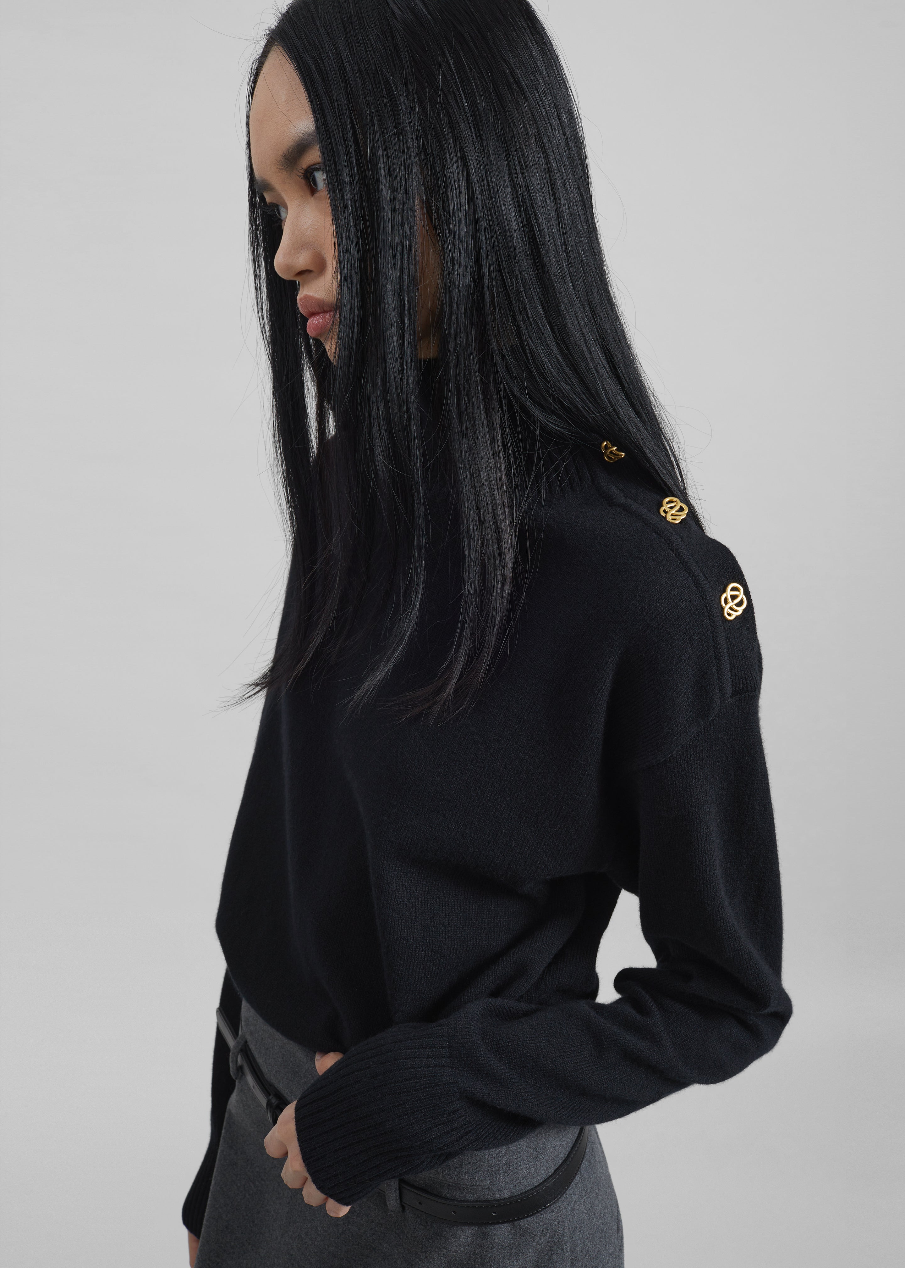 By Malene Birger Vanille Wool Sweater - Black - 3