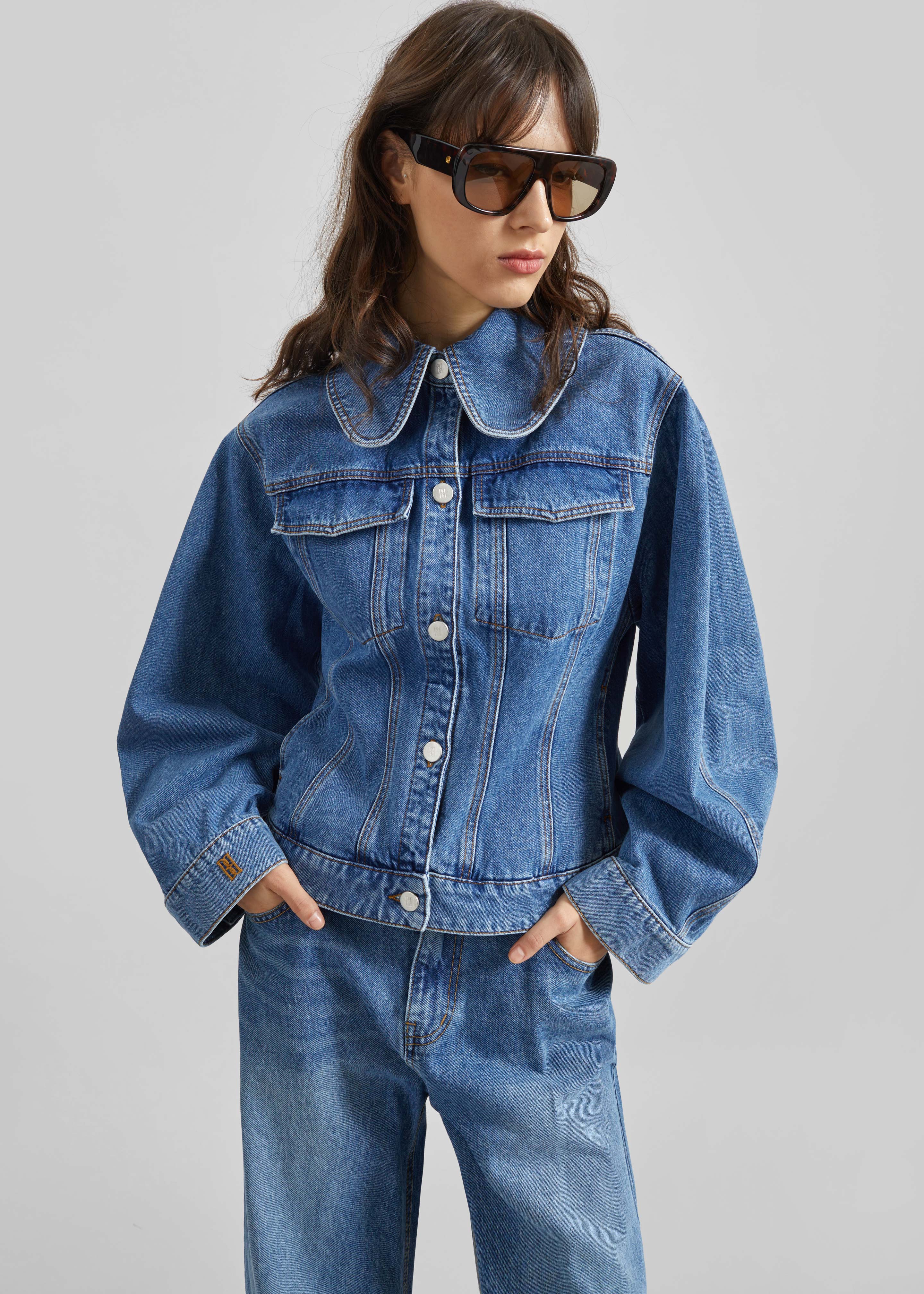 By Malene Birger Villies Jacket - Mid Denim Blue - 1