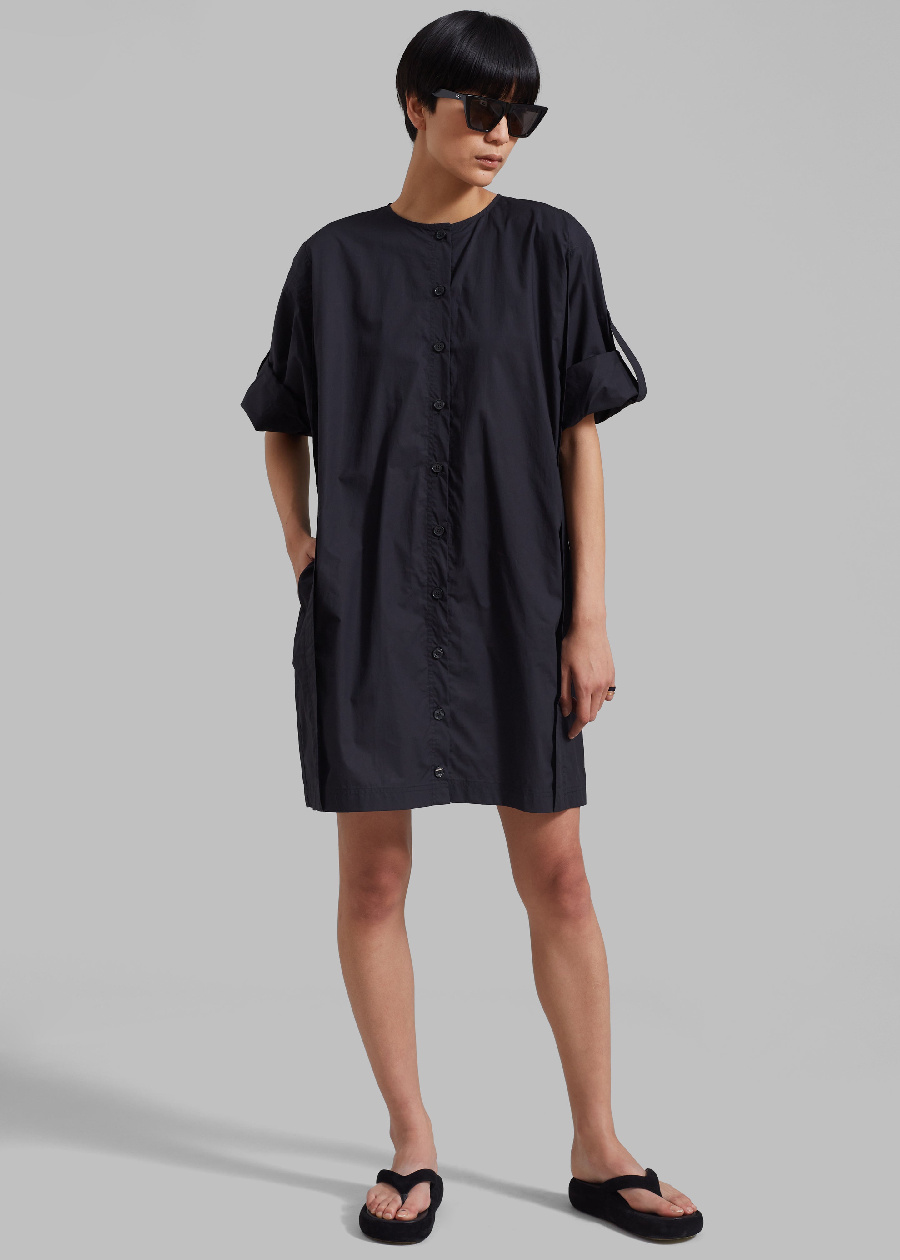 By Malene Birger Amalas Organic Cotton Shirt Dress - Black - 2