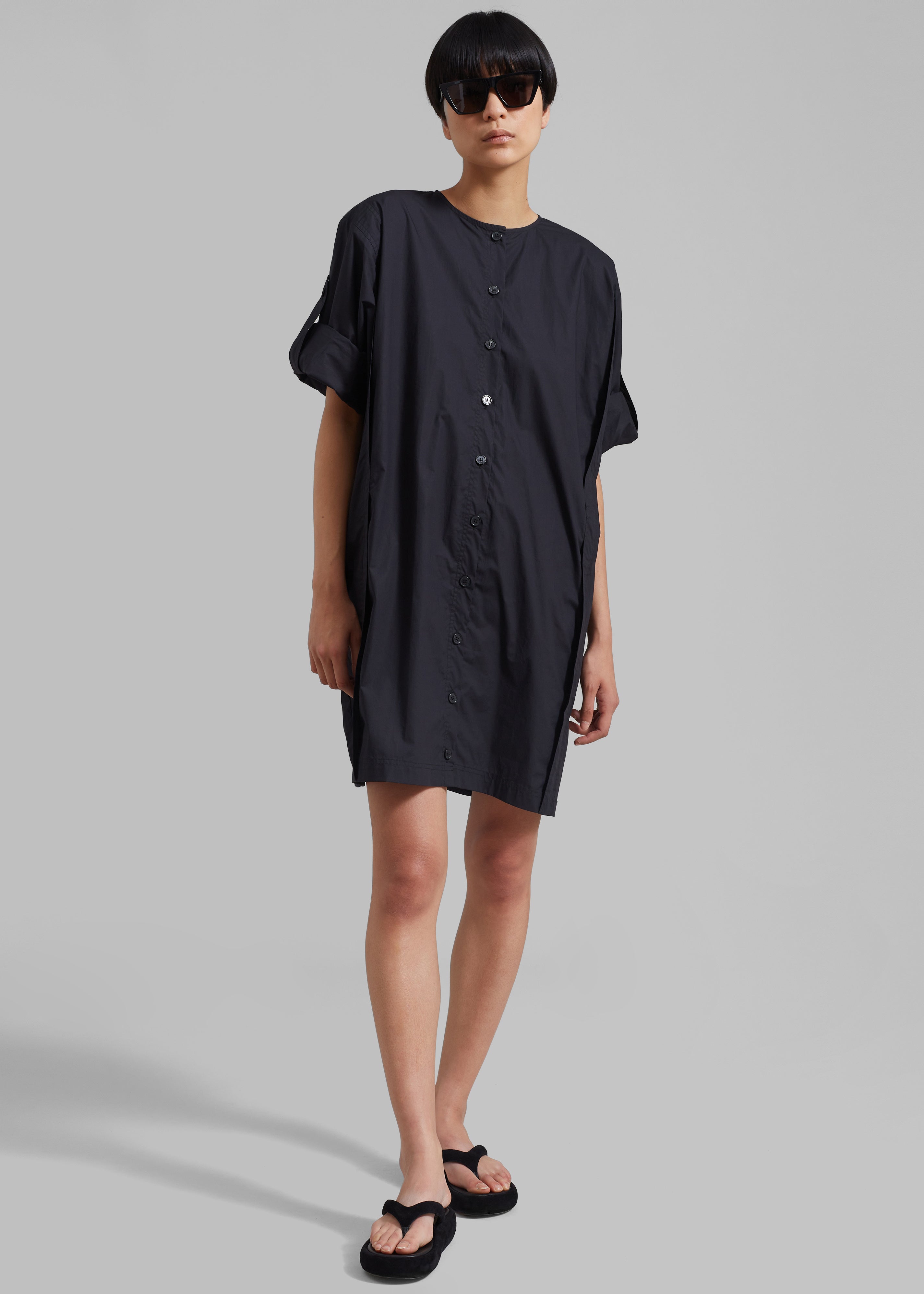 By Malene Birger Amalas Organic Cotton Shirt Dress - Black - 4